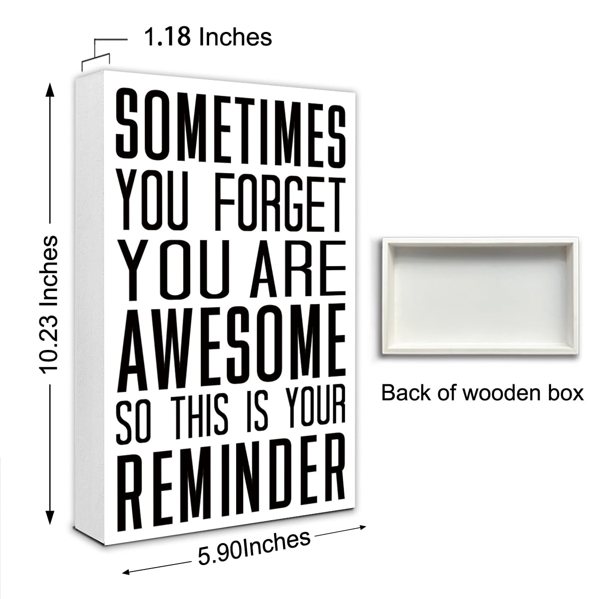 You Are Awesome Sign Wood Box,Inspirational Quote Wooden Block Sign for Home Office Tabletop Shelf Decor 10'' L x 6'' H,Motivational Desk Decor Accessories for Women