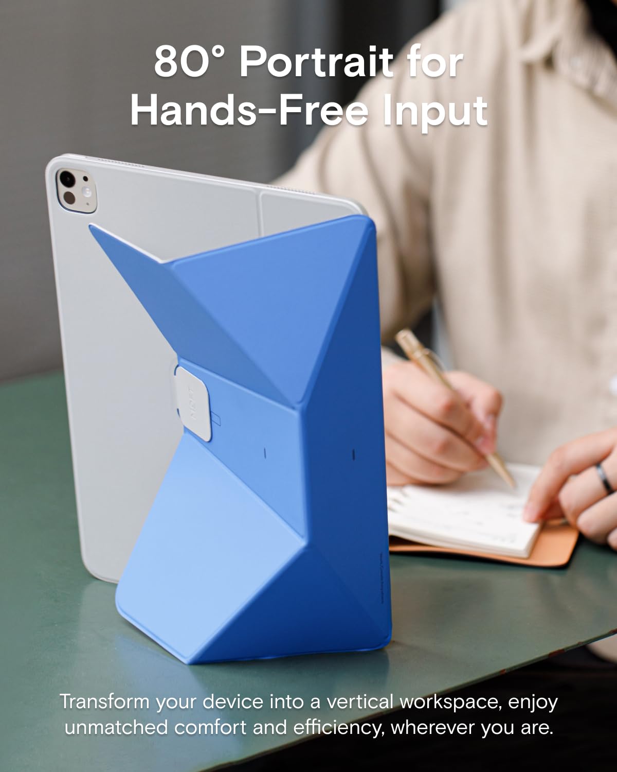MOFT Dynamic Folio Tablet Stand for Desk Compatible with iPad Pro 11- inch (M5 2025 / M4 2024), Slim Magnetic Tablet Holder Case with 20+ Viewing Angles, Cement x Sapphire