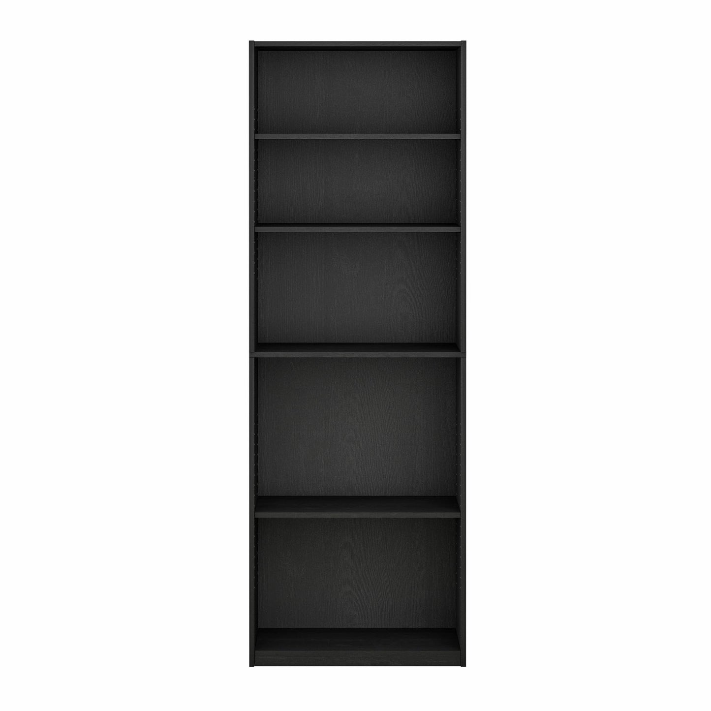 Furinno Jaya Book Shelf, 5-Tier Bookshelf, Bookcase with Adjustable Shelves, 9.5 x 24.5 x 71.2, for Organization and Storage, for Living Room, Bedroom, Home Office, Blackwood