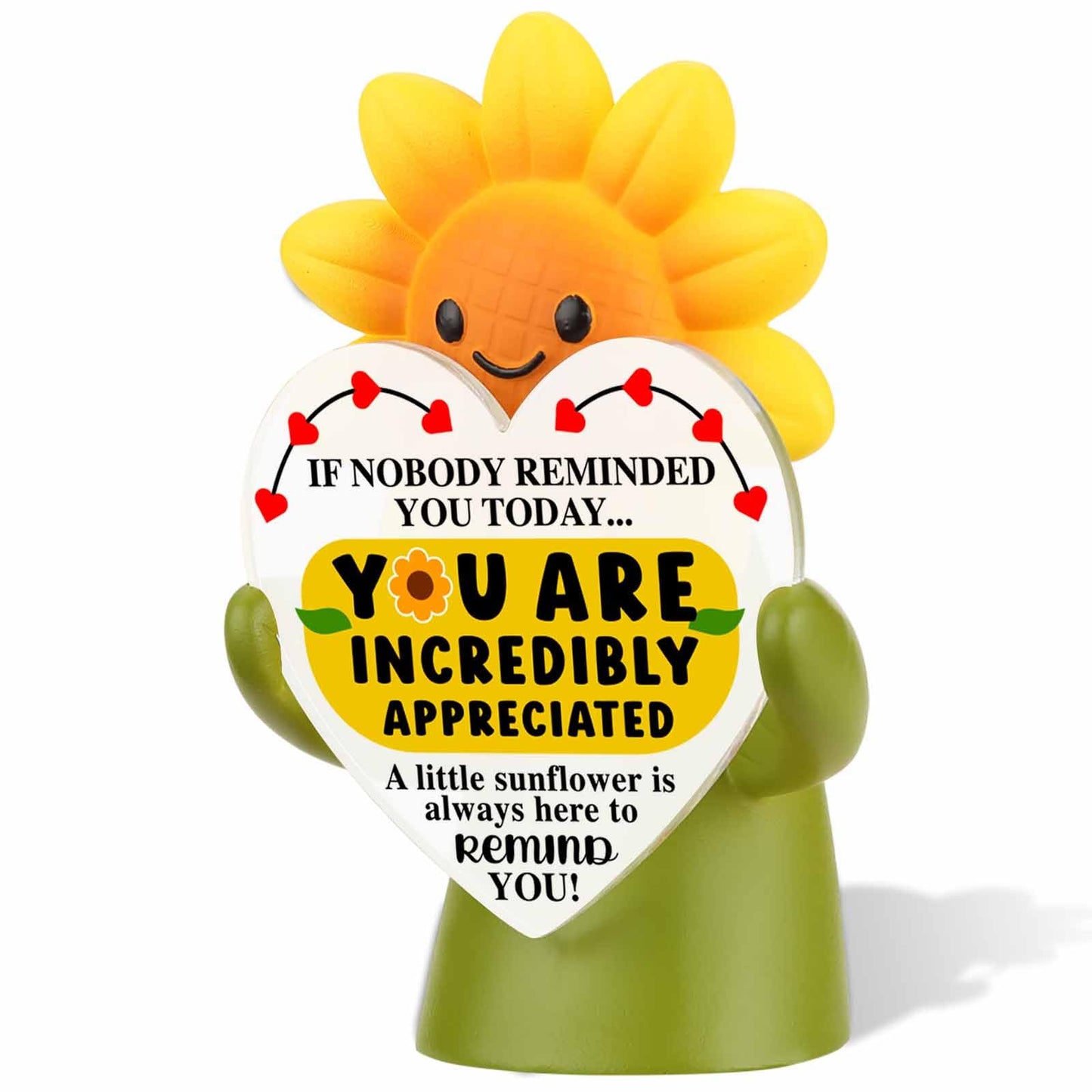 Pariveca Sunflower Figurine Desk Decor, Encouragement Gift for Coworker Friend, Positive Reminder Desk Figurine for Office, You are Awesome Sunflower Decor PF133