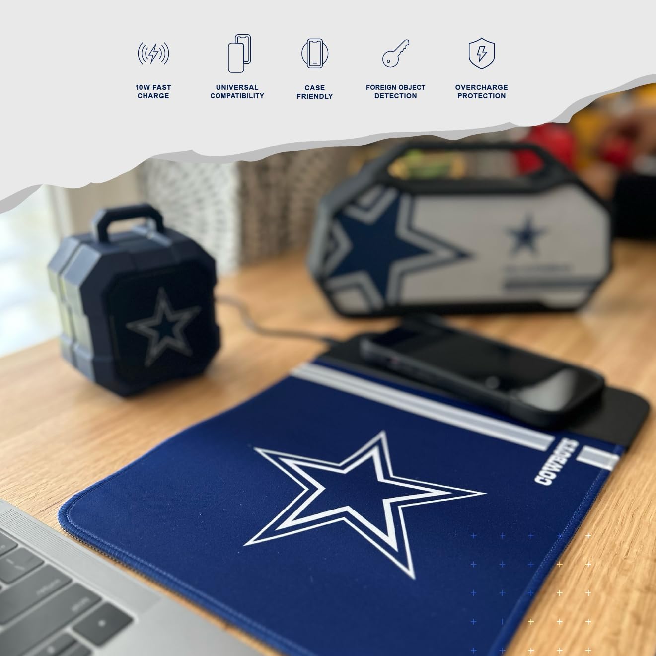 SOAR NFL Wireless Charging Mouse Pad, New England Patriots