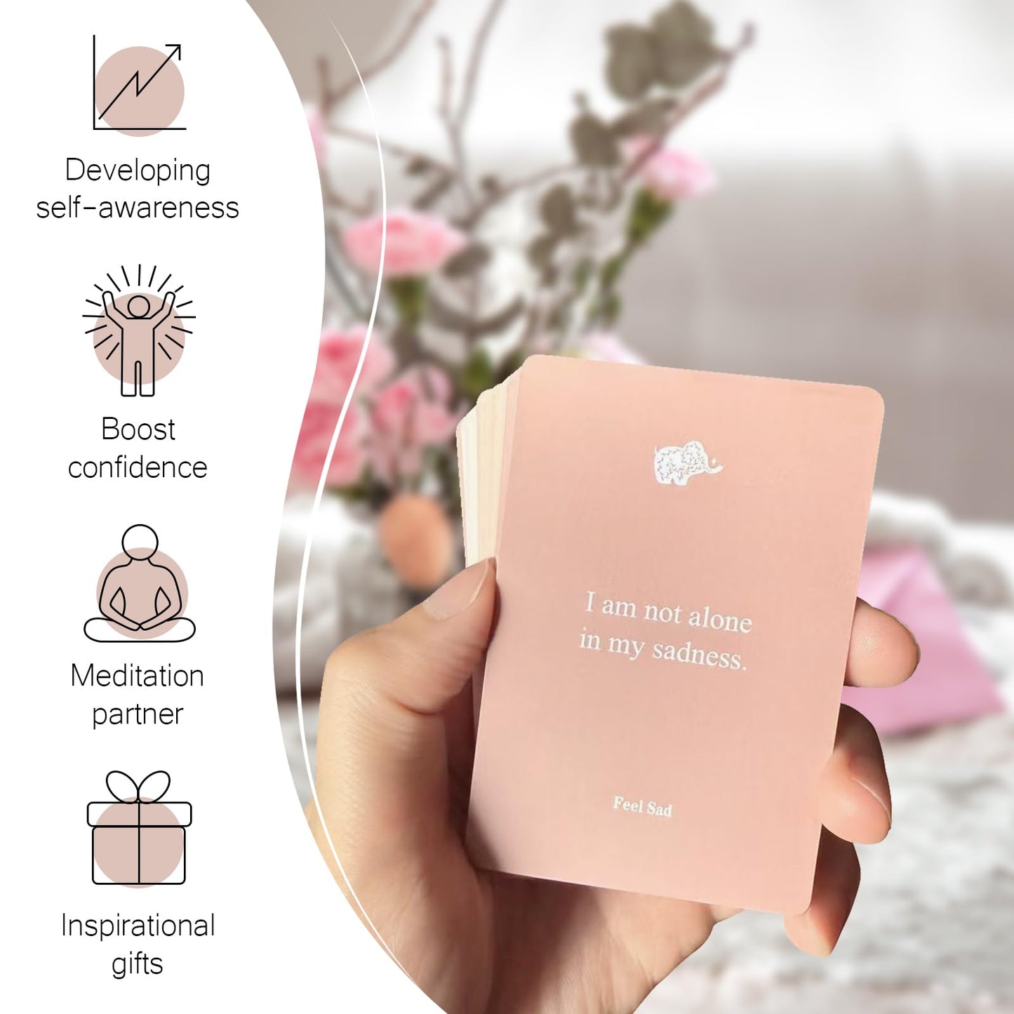 WDphouly Affirmation Cards for Women, 120 Positive Affirmation Cards (6 Themes), Daily Affirmations for Inspiration, Mindfulness & Self Care, Uplifting Gift for Women