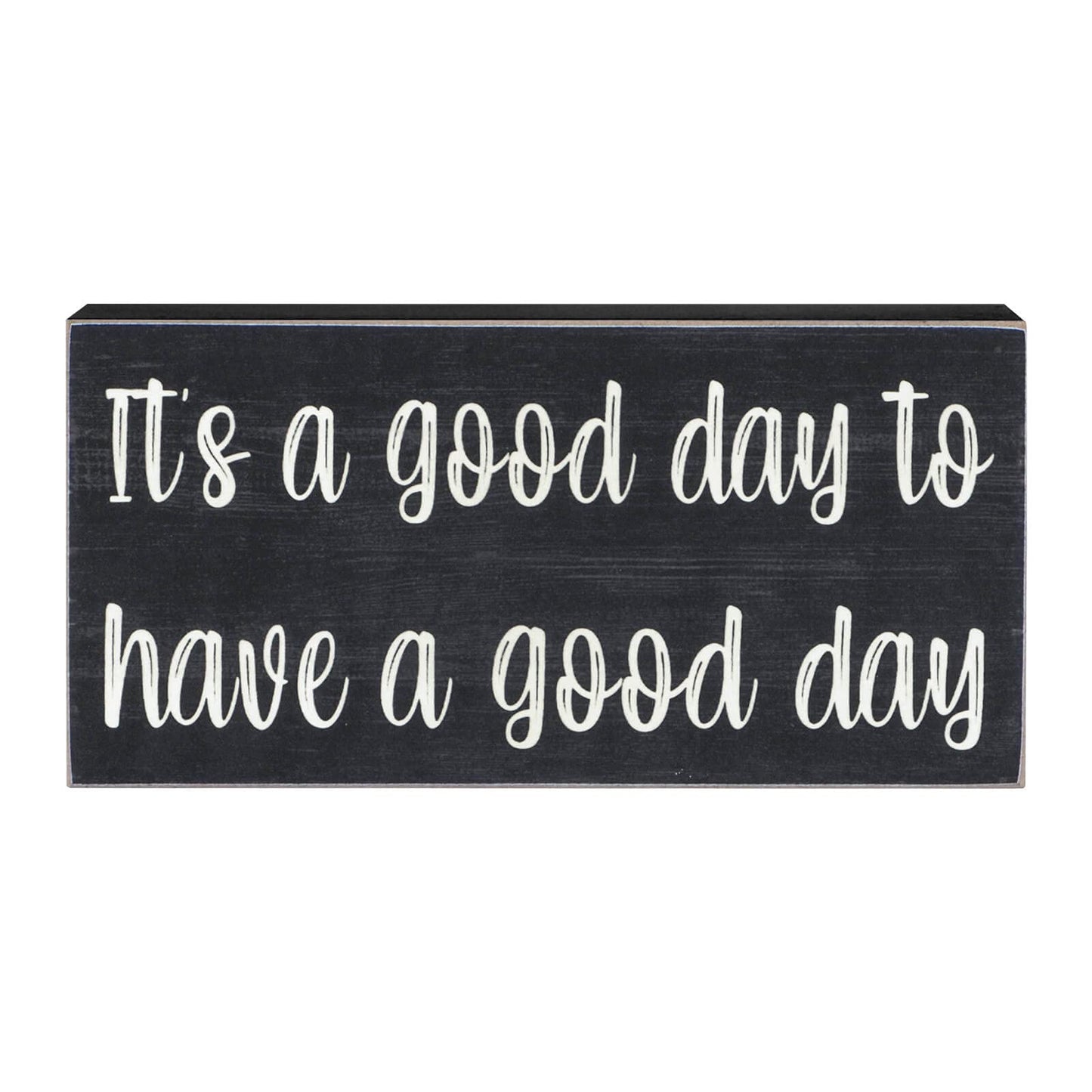 Esur Home Office Cubicle Desk Decor, Motivational Farmhouse Shelf Decorations Wooden Sign, Cute Desk Accessories for Women - It's A Good Day To Have A Good Day