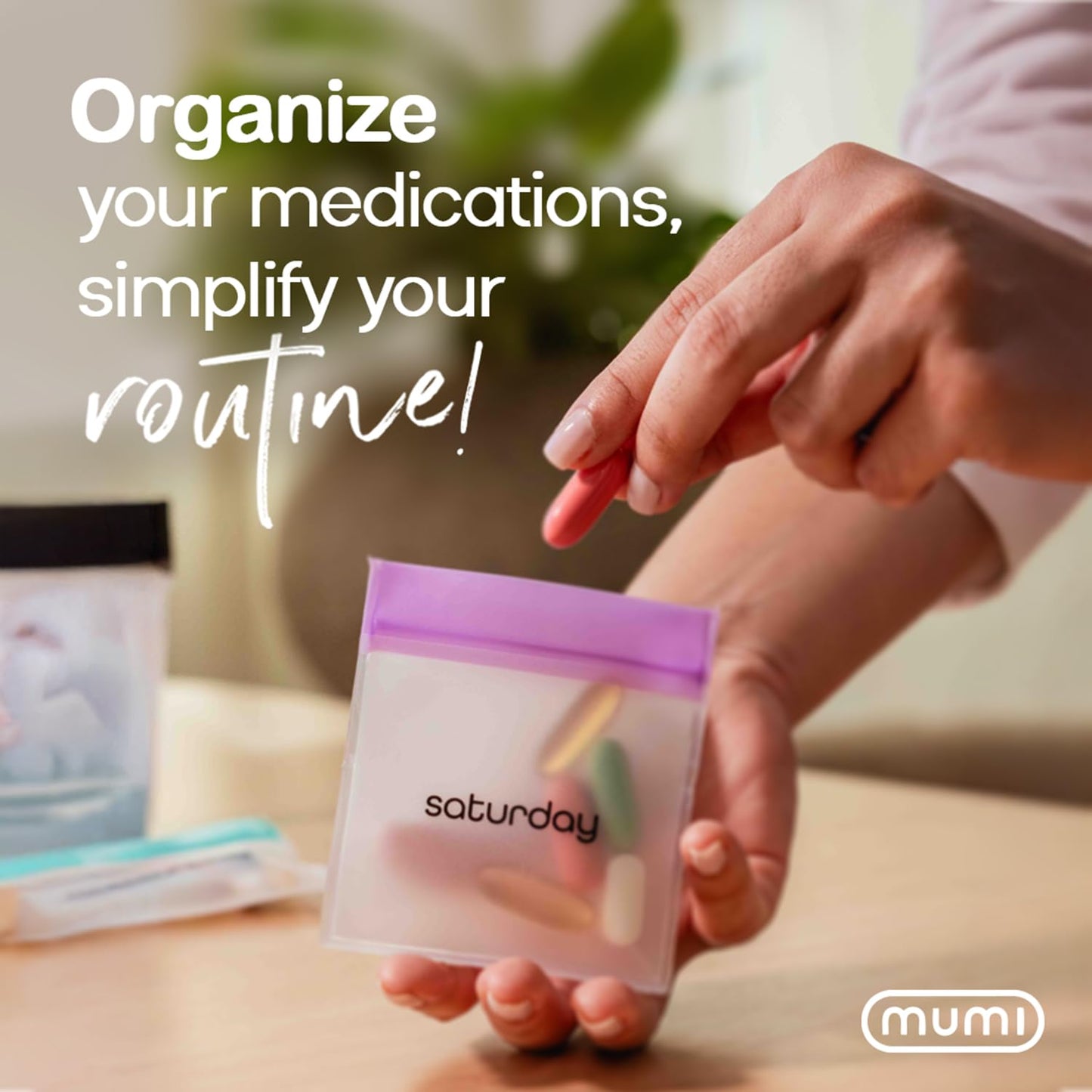 MUMI Pill Pouch Set, Travel Pill Organizer 7 Mini Zipper Pouches, Small Pill Bags, Reusable Pouches for Medicine Travel, Pocket Pill Organizer, Purse Accessories, Vitamin Organizer