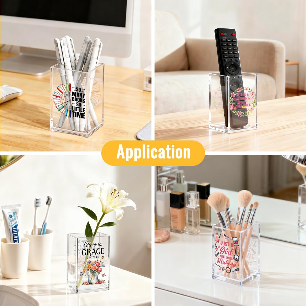 Mhfpl May You Be Proud Of The Work You Do Acrylic Cosmetic Pencil Pen Holder Cup, Graduation Gifts for College Student Daughter Niece Girl, Appreciation Retirement Gifts for Coworker Boss Leader Lady