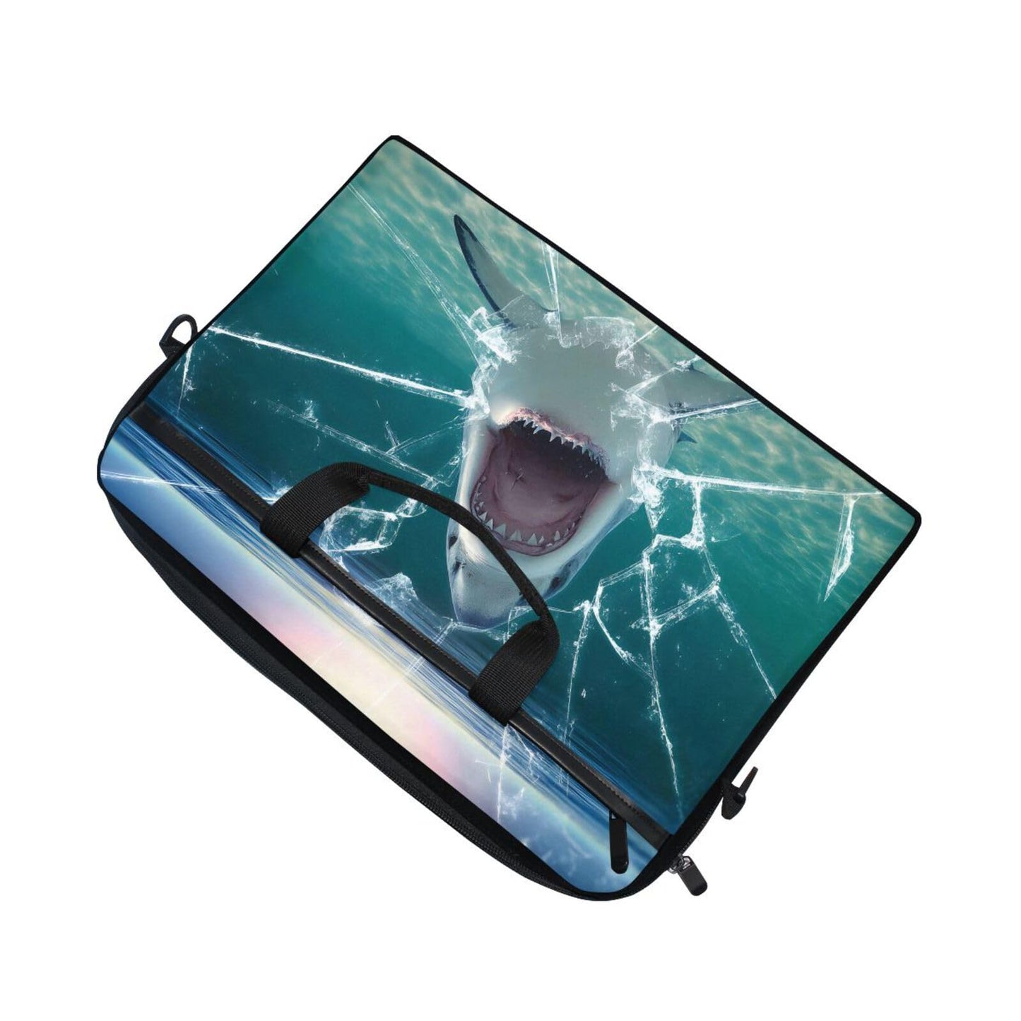 MRMIAN ALAZA Abstract Underwater Big Mouth Shark 15 inch Laptop Case Shoulder Bag Crossbody Briefcase for Women Men Girls Boys with Shoulder Strap Handle, Back to School Gifts