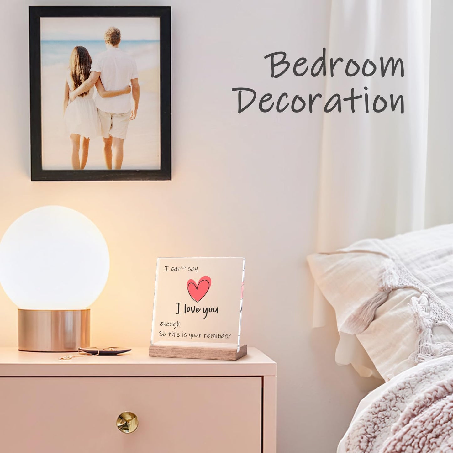 FreeJac I Love You Gifts for Her Him - Valentines Day Gifts for Girlfriend Wife Christmas Birthday Wedding Anniversary Keepsake Loving Acrylic Plaque Gifts for Boyfriend Husband Miss You Gifts