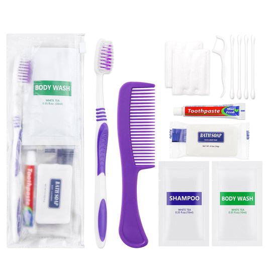 Pack of 25 Hygiene Kit, Toiletry Kit Bulk, Individually Packed, Travel Disposable Hygiene Kit, Homeless Care Package Supplies,Suitable for Hotel, Camping, Travel
