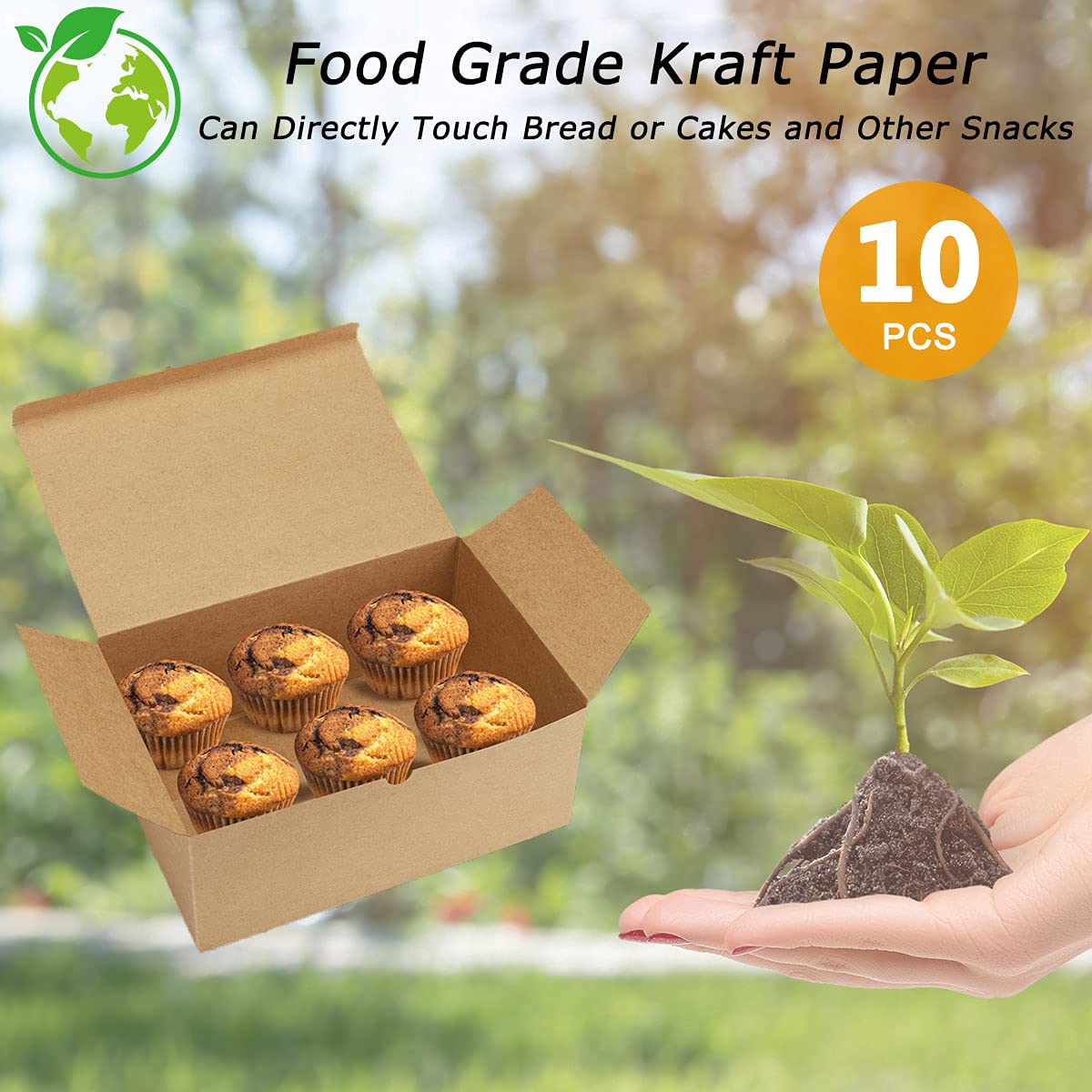 Frantis Brown Gift Boxes 9.45x6.5x4 Inches 10 Pack， Paper Gift Box with Lids for Bridesmaid Gifts, Birthday, Party, Christmas，Wedding, Crafting Cupcake Boxes, With 66 FT Twine