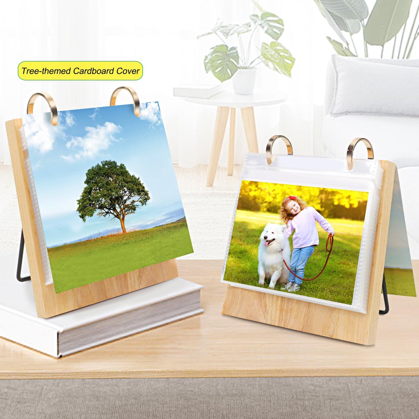ZEEYUAN 4x6 Picture Frame Desktop Display 4x6 Desk Flip Photo Album on Stand 60 Pockets, Mother's Day Gift for Mom from Daughter Son Desk Photo Book Gifts for Mother Father Grandma