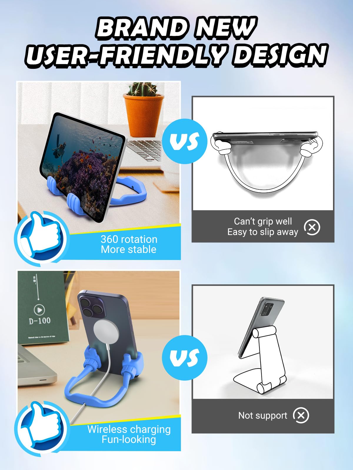 Gifts for Teens Boys Girls Mom Gift for Mothers Day Cell Phone Stand: Upgrade Adjustable Thumbs Up Lazy Phone Holder for Desk Fun Birthday Gifts for Grandma Nana Aunt Adults Husband from Daughter Son