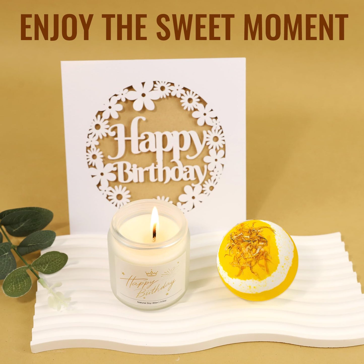 Birthday Gifts for Women, Unique Happy Birthday Gift Baskets for Teen Girls, Women, Her, Best Friend, Daughter, Sister, Self Care Package Cute Daisy Aesthetic Glass Cups Gift Box 9pcs Set