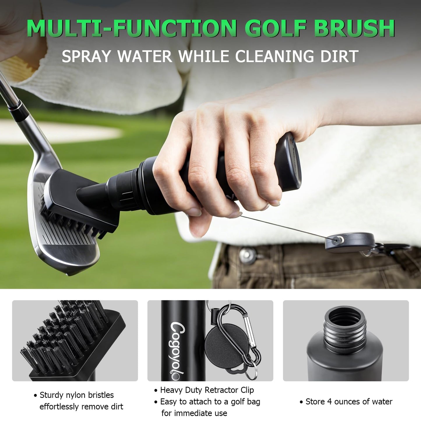 cogoyolo Pro Golf Club Care Kit with Golf Club Cleaner,Polish,Brush,Grip Cleaner,Golf Club Cleaning Kit Golf Accessories for Men, Golf Gifts for Golfers