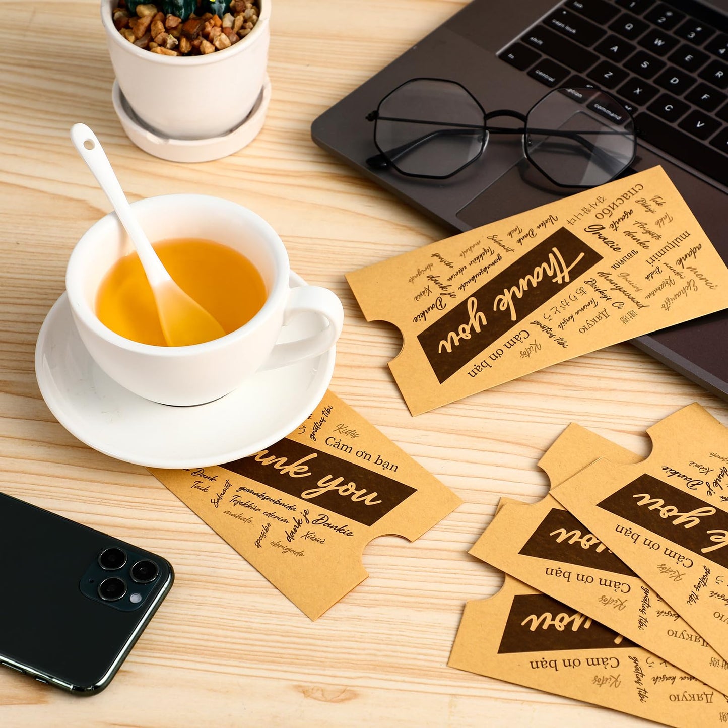 Crtiin 100 Pack Thank You Kraft Money Envelopes for Cash Gifts Gratuity Tip Envelopes Bulk 3.5 x 6.5 Inch Small Coin Mail Seed Packet Holders for Tips Stamps Key Cards Wage Currency Christmas Birthday