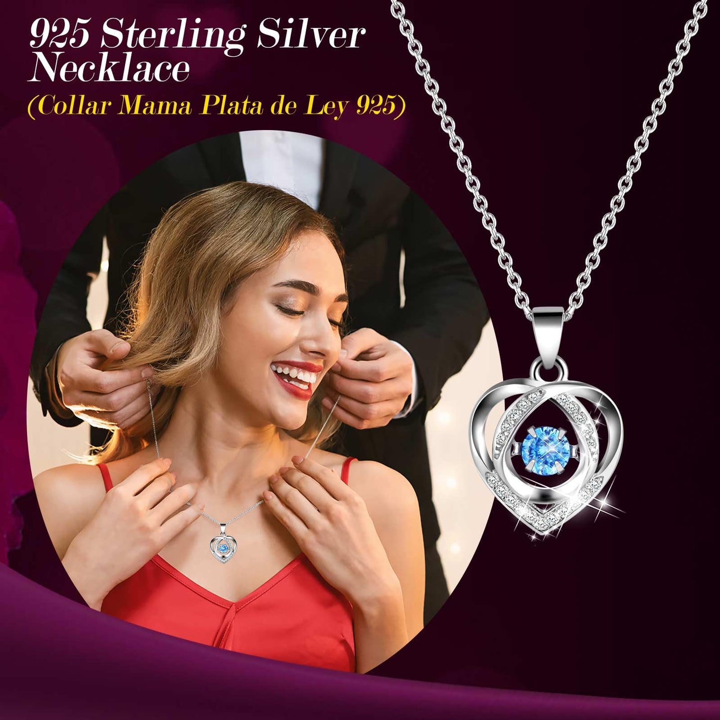 ADDWel Preserved Real Rainbow Rose with Sterling Silver Necklace Gift Set - Romantic for Wife, Girlfriend - Eternal Flowers Gifts for Anniversary, Birthday