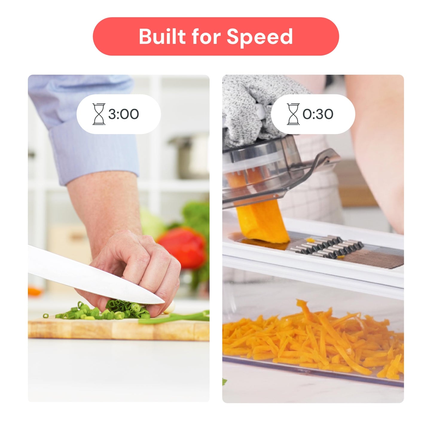 Fullstar Mandoline Slicer for Kitchen, Fruit Cutter, Cheese Grater, Cucumber Slicer, Veggie Spiralizer, Food Cutter & Kitchen Gadgets & Gifts with Safety Glove (6 in 1, Black)