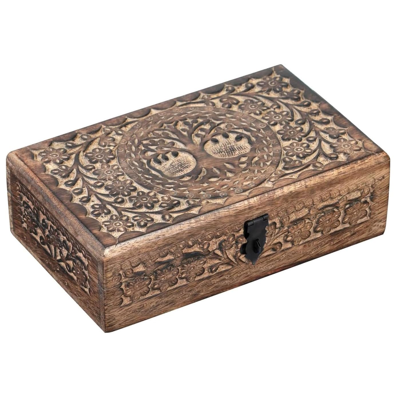 ZYNTIX Wooden Jewelery Box Decorative Box with Life of Tree Carving - Antique Design for Sister Birthday Gifts, Jewelry Organizer Gifts For Women Birthday Unique, wooden Handmade love Gift (Antique)