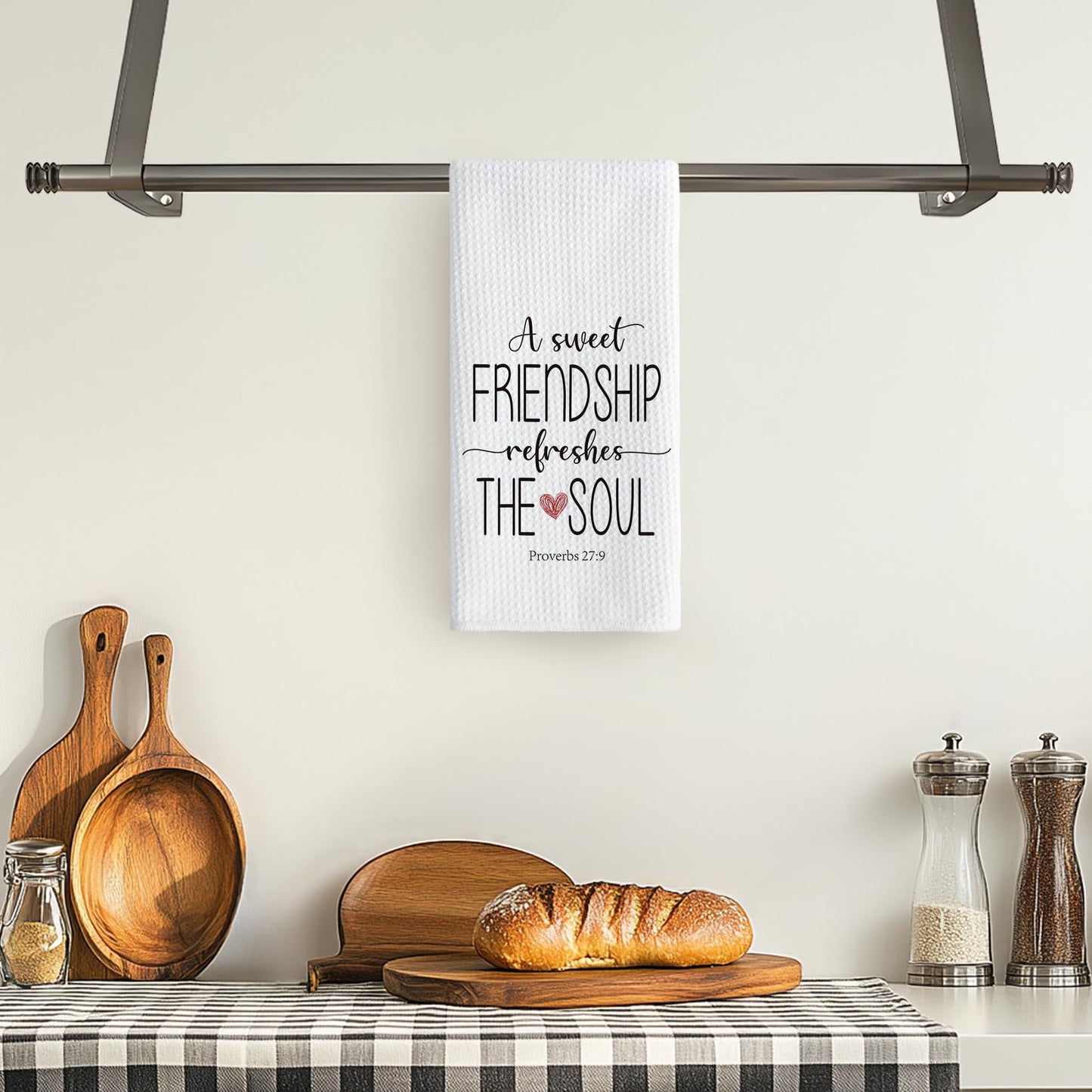 TNUW A Sweet Friendship Refreshes The Soul Kitchen Towels 16X24In, Gift for Friend Woman, Christian Gifts for Women Men, Hand Tea Towels for Kitchen Bathroom Decor