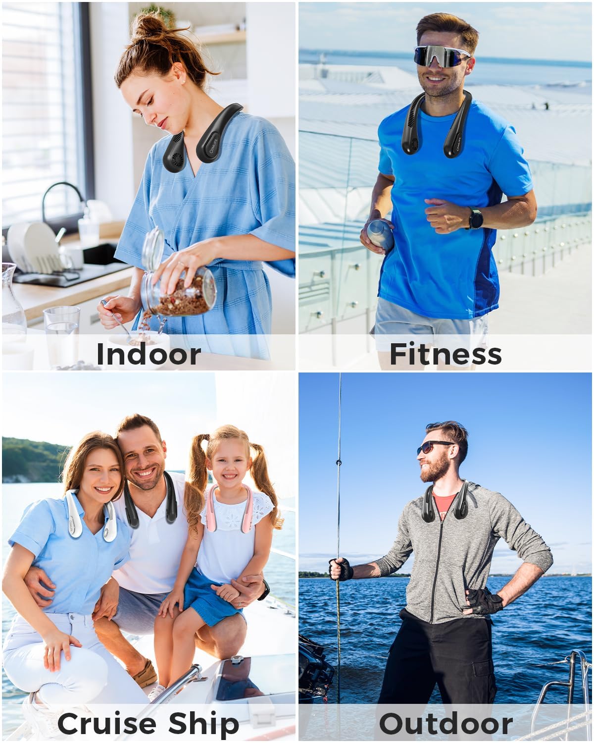 Portable Bladeless Neck Fan, Mothers Day Gifts for Mom Women Hot Flash, Birthday Gift for Men Dad Father Teacher, Wearable Cooling Fan Rechargeable for Camping Travel Beach Golf Cruise Essentials 2026