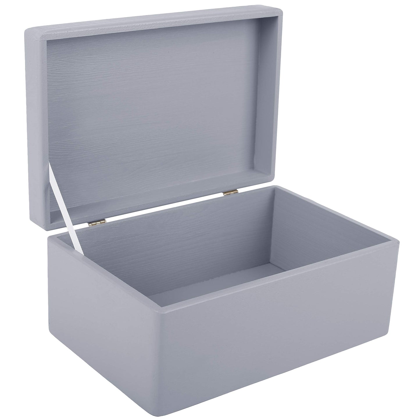 Creative Deco Large Gray Wooden Box Storage with Hinged Lid | 11.8x7.87x5.51in (+-0.5) | Keepsake Gift Box for Tool Dog Toy Kitchen Storage | ROUGH UNSANDED Wood Chest Trunk
