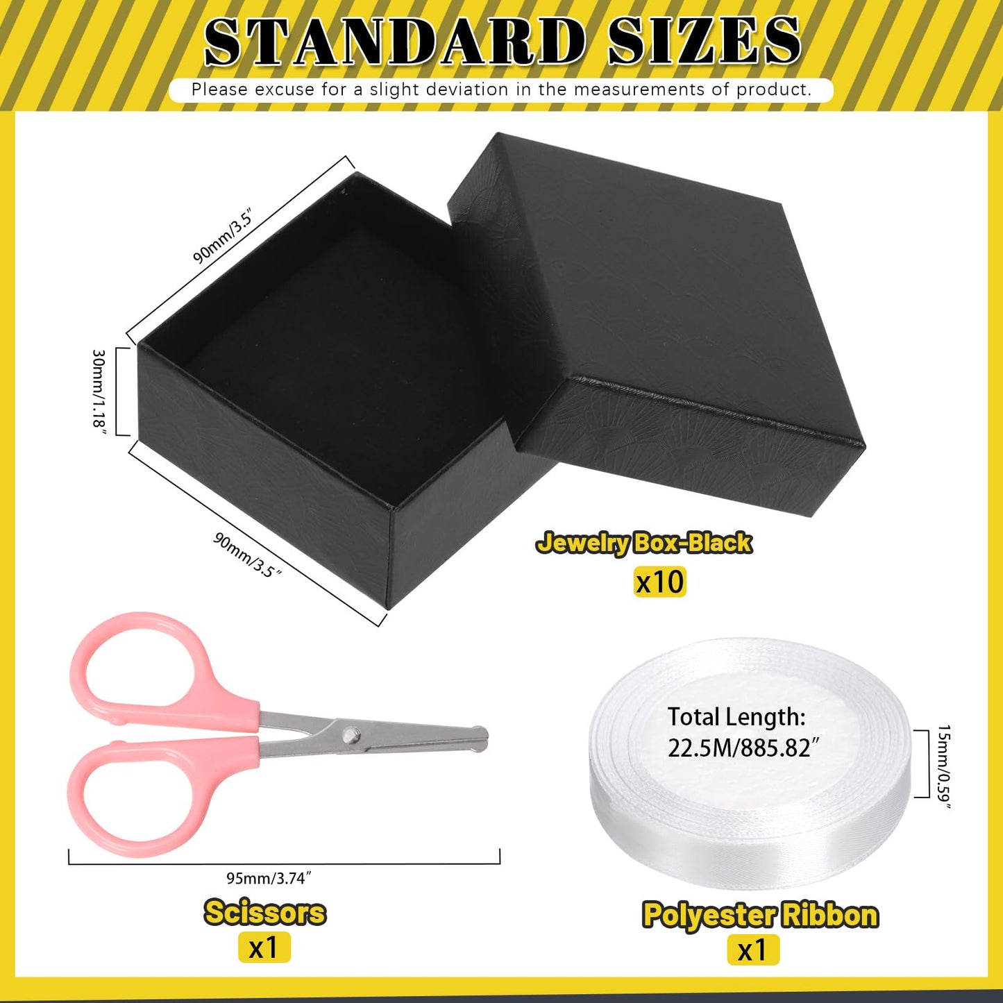 Glarks 12pcs 3.5 x 3.5 x 1.1in Jewelry Gifts Boxes Kit, Black Fan Shaped Jewelry Boxes for Ring Earring Jewelry, Christmas, Birthday, Anniversaries, Valentine’s Day, Mother’s Day and Other Festivals
