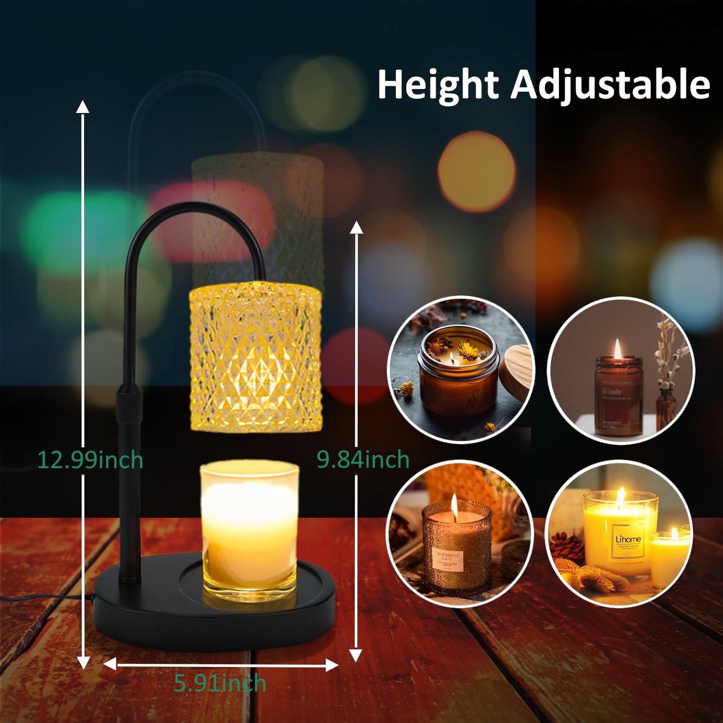 Pyong Candle Warmer Lamp with Timer Dimmable Height Adjustable, Birthday Gifts for Women Mom, House Warming Gifts New Home Decor, Candle Warmer for Jar Candles