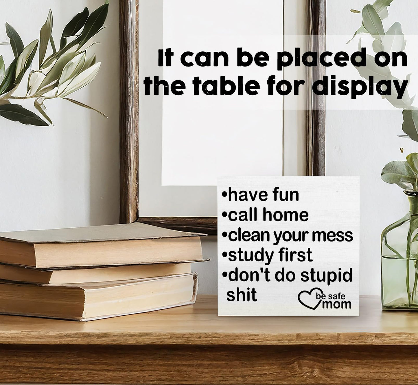 Nitelat Call Your Mom Signs - Dorm Decor for College Girls Guys, College Dorm Essentials for Guys, High School Graduation Gifts, Have Fun Call Home Clean Your Mess Study First Don't Do Stupid Shit