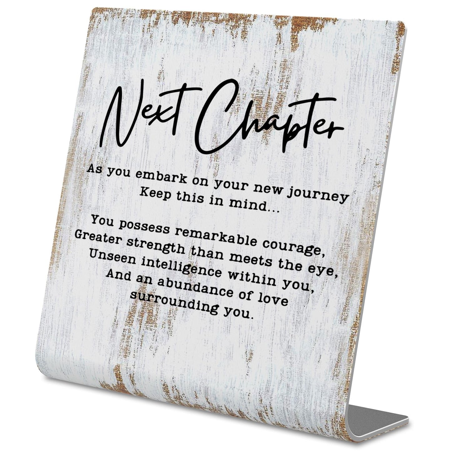 TRCENDE Next Chapter Gift For Coworker & Mentor, Retirement Farewell Gift For Teacher, Home Office Metal Sign Plaque XLk223