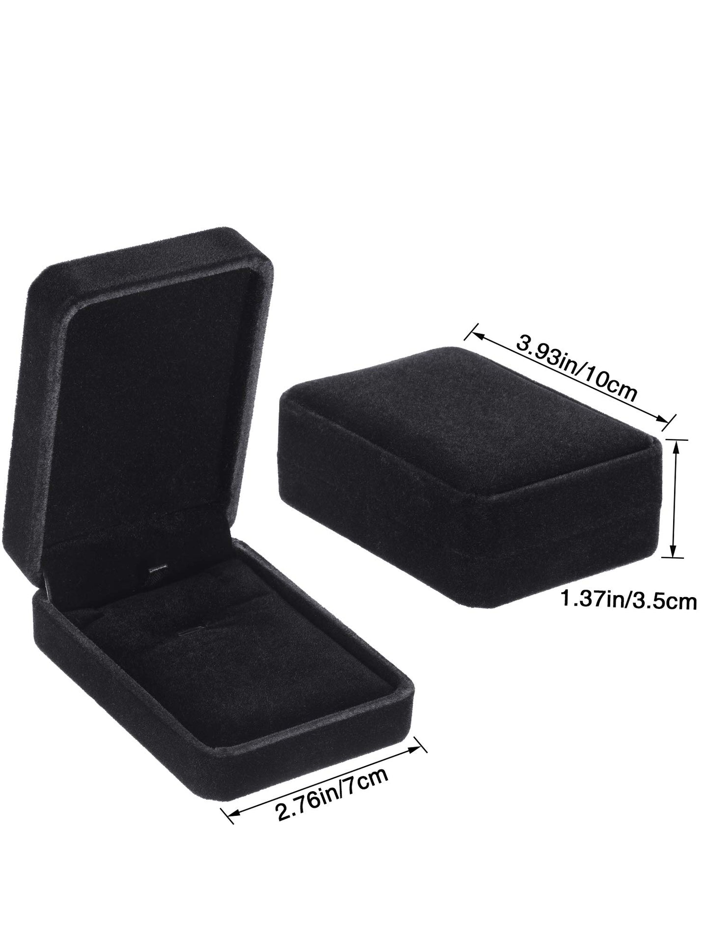 Hicarer 12 Pieces Velvet Necklace Pendant Gift Box Black Jewelry Necklace Pendant Storage Display Case for Proposal Engagement Wedding Birthday