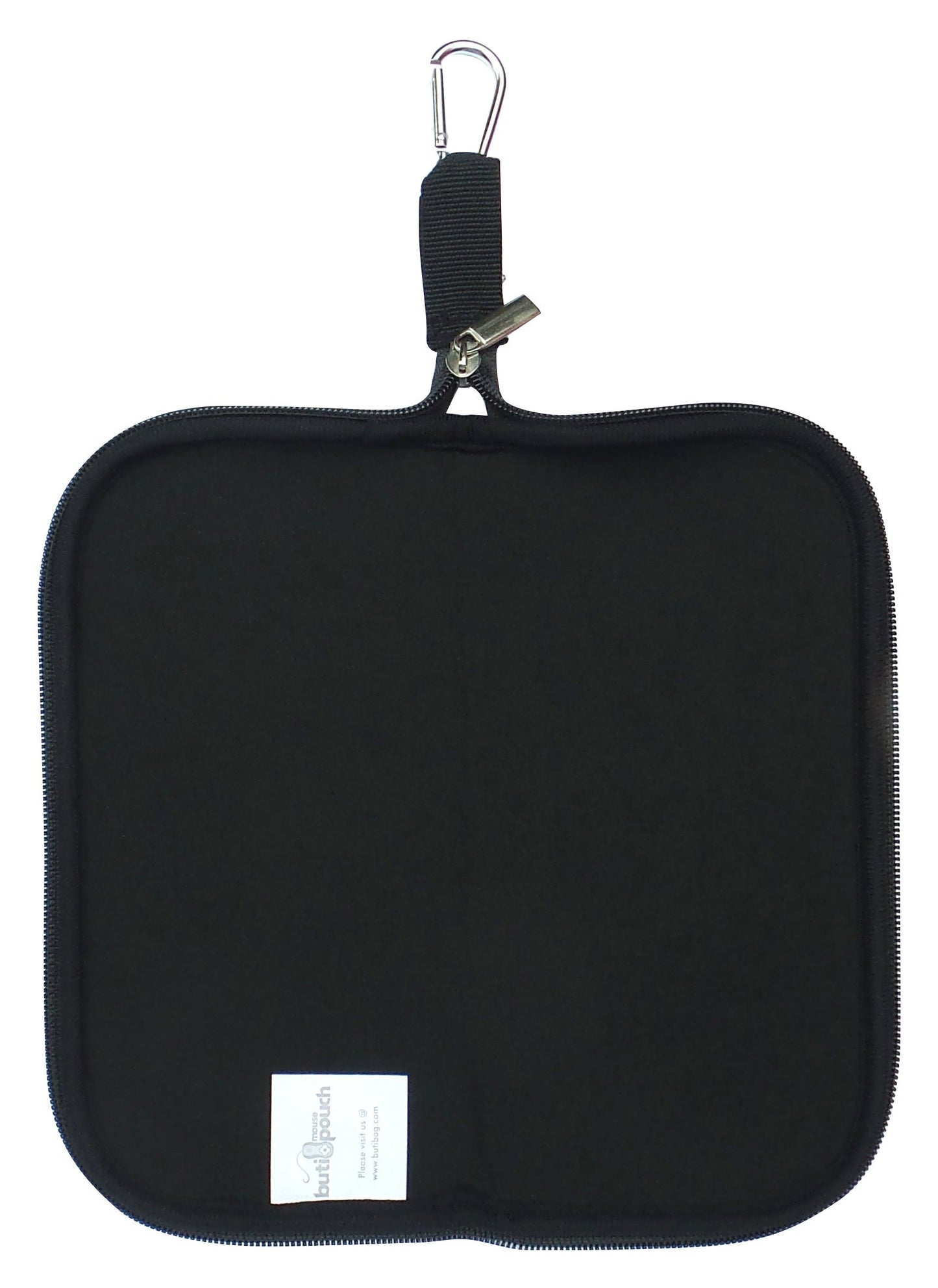 Travel Mouse Case Electronics Organizer Convertible Bag | Laptop Cord Cable Accessory Pouch with Extra Rolled Up Travel Mouse Pad | Pouch Unzips Flat Into Mouse Pad (Solid Black)