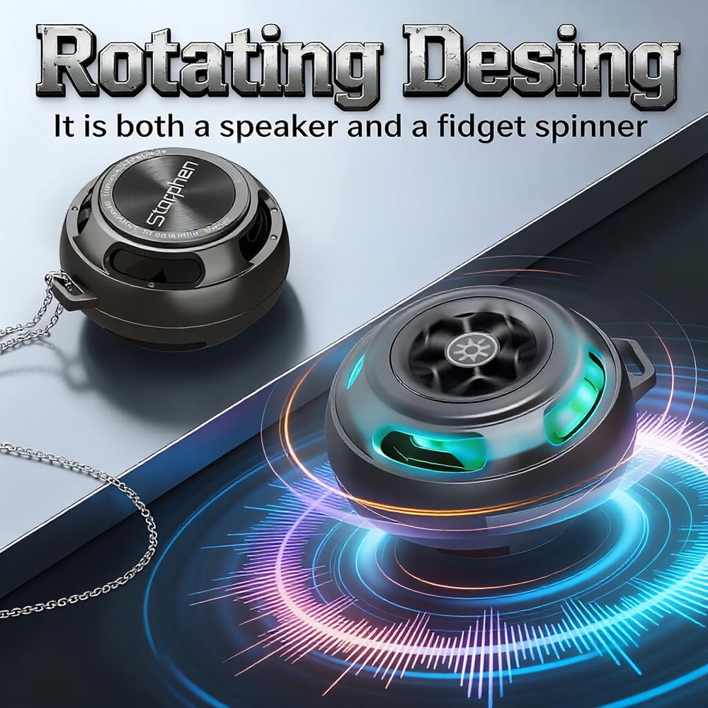 Starphen Speaker with Fidget Spinner , 2026 New Bluetooth 6.0 Fidget Toys for Adults Men, Metal Spinning Speaker with HD Sound, Unique Anxiety Relief Gadgets Gifts for Men