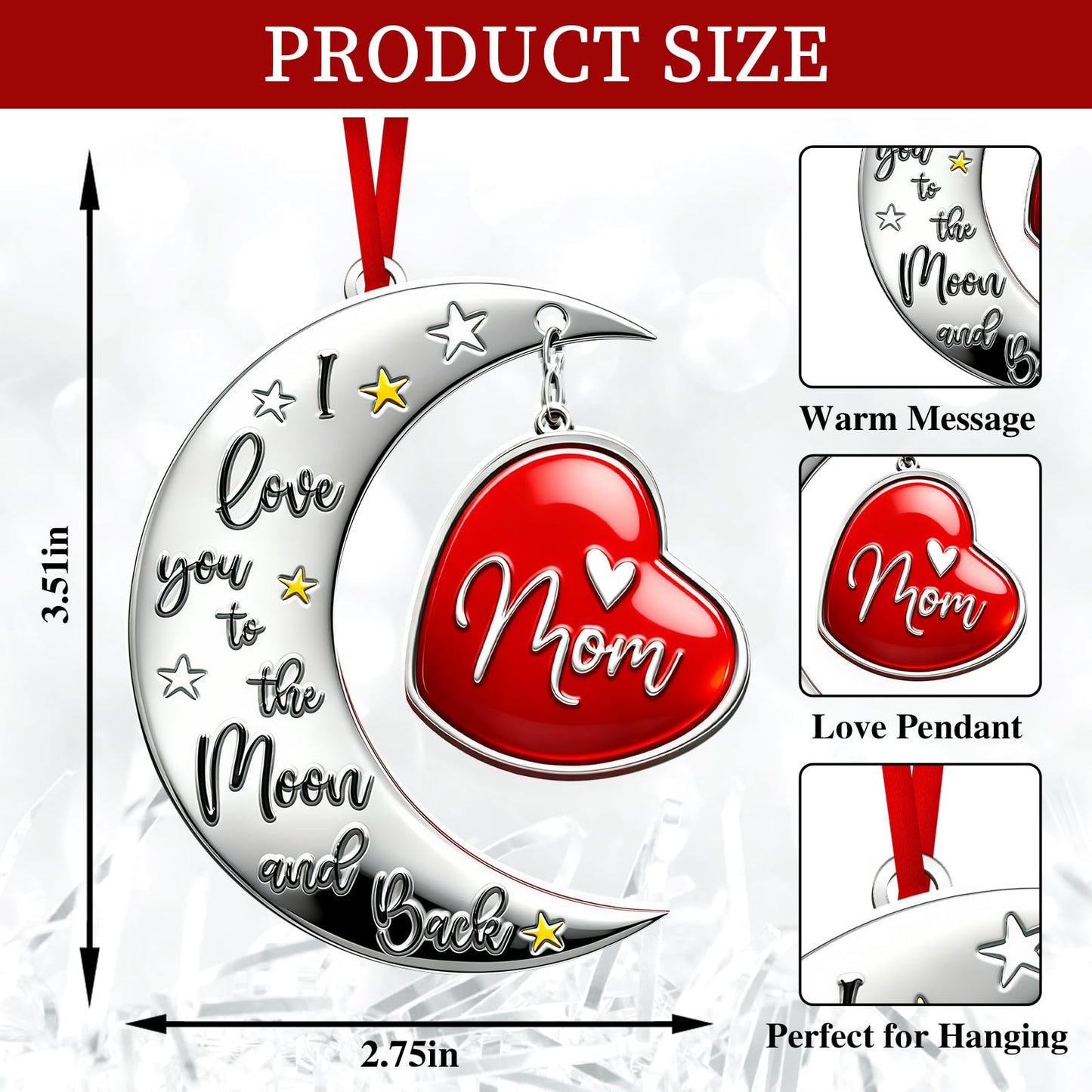 Gifts for Mom from Daughter Son - Christmas Ornaments 2025 for Tree Decorations - Mom Gifts for Christmas, Mother Daughter Gift Ideas, Mama Gift for Mother in Law