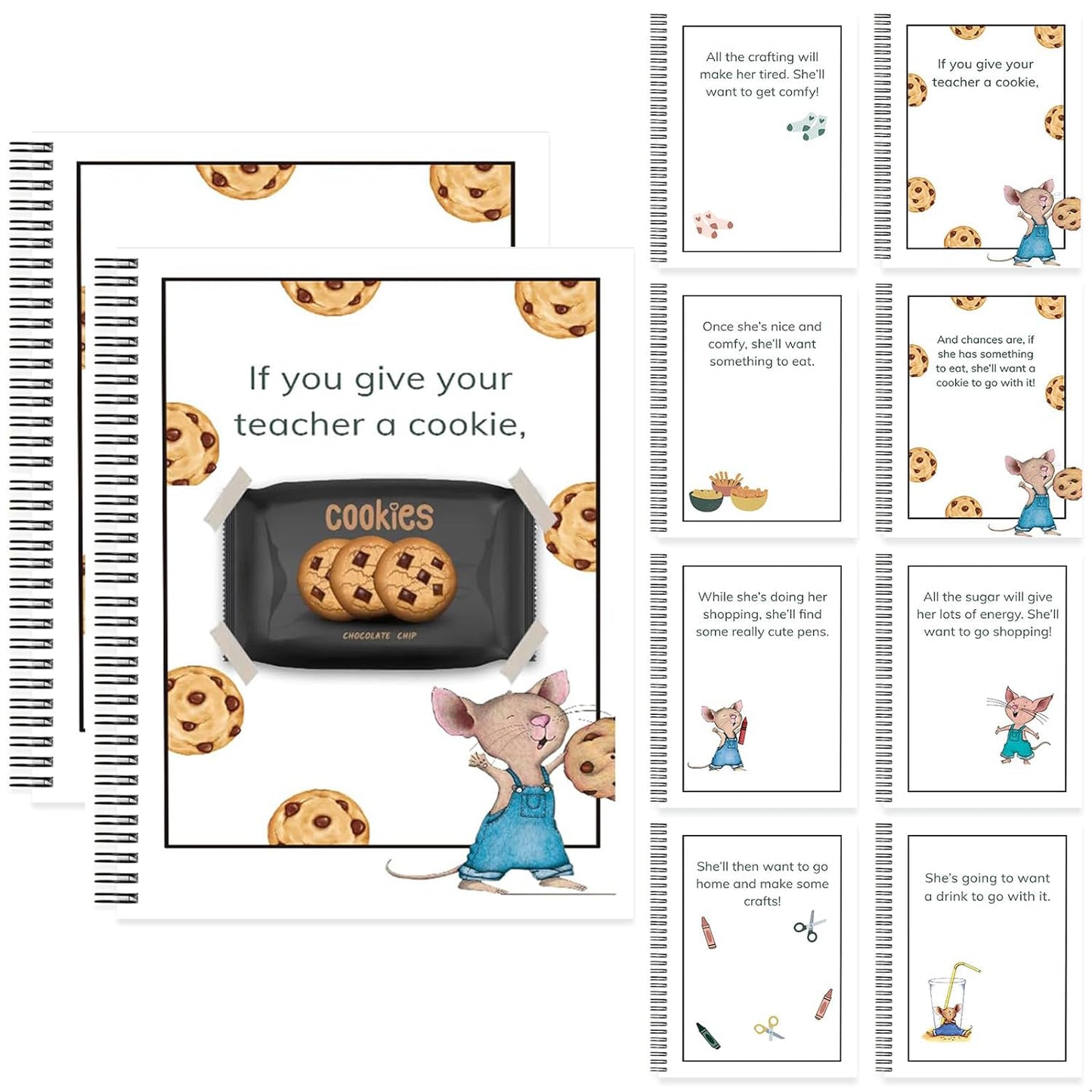 2Pack If You Give Your Teacher a Cookie Book Gifts – A4 Large Teacher Appreciation Gift Book, Unique Thank You Gift for Teachers, Perfect for Teacher's Day, Teacher Appreciation Week, Appreciation Gifts