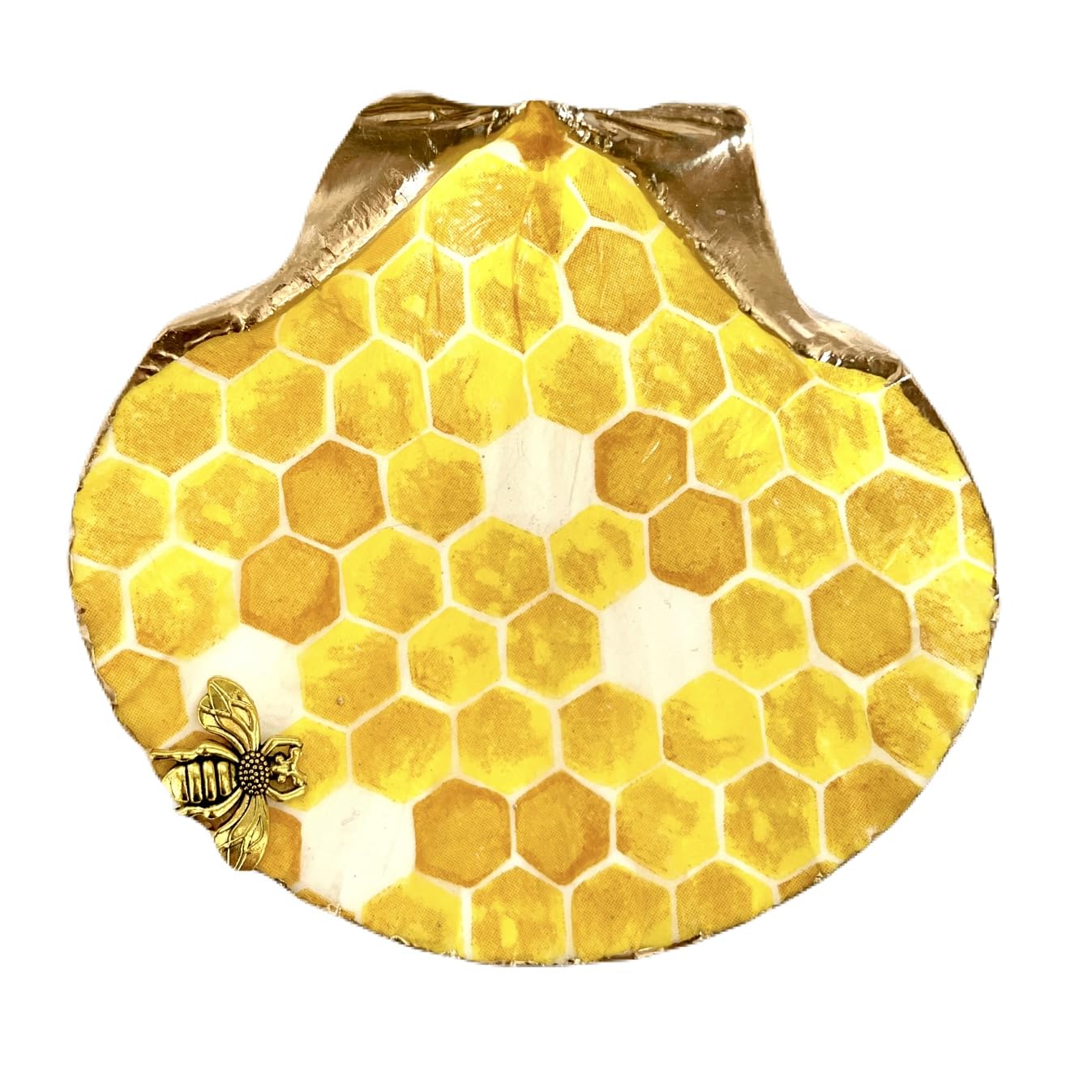 Honeycomb Bee Trinket, Handmade Thoughtful Gifts for Mom, Organic Jewelry Storage Organizer Tray Room-Décor Trinket, Ring Dish for Mother/Women