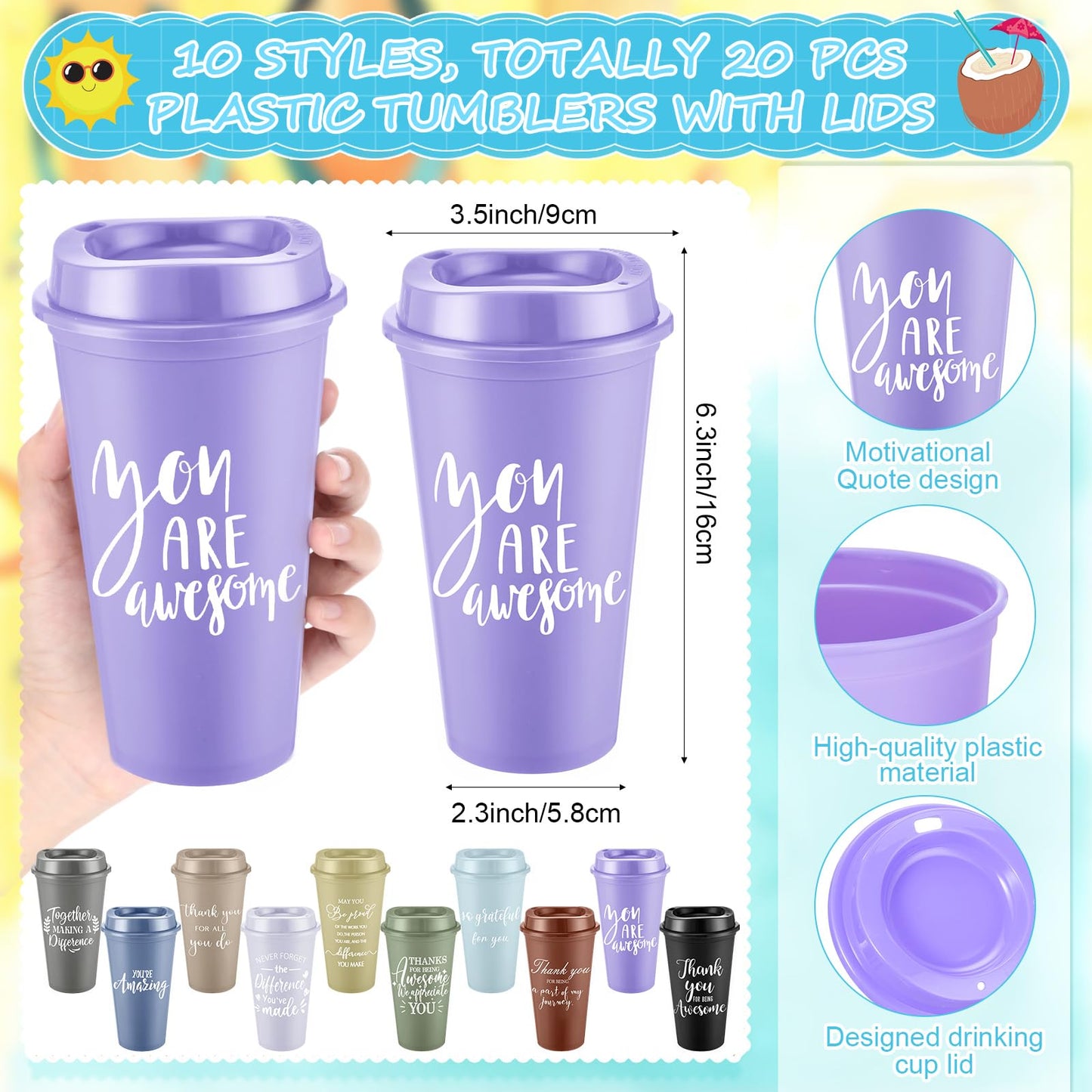 Teenyyou 60 Pcs Employee Appreciation Gift Set, 16oz Tumbler with Lid Notebook Pen Bulk Thank You Gift Holiday Party Favor for Teachers Office Coworker Teacher Staff Team (Dark Color,Classic Style)