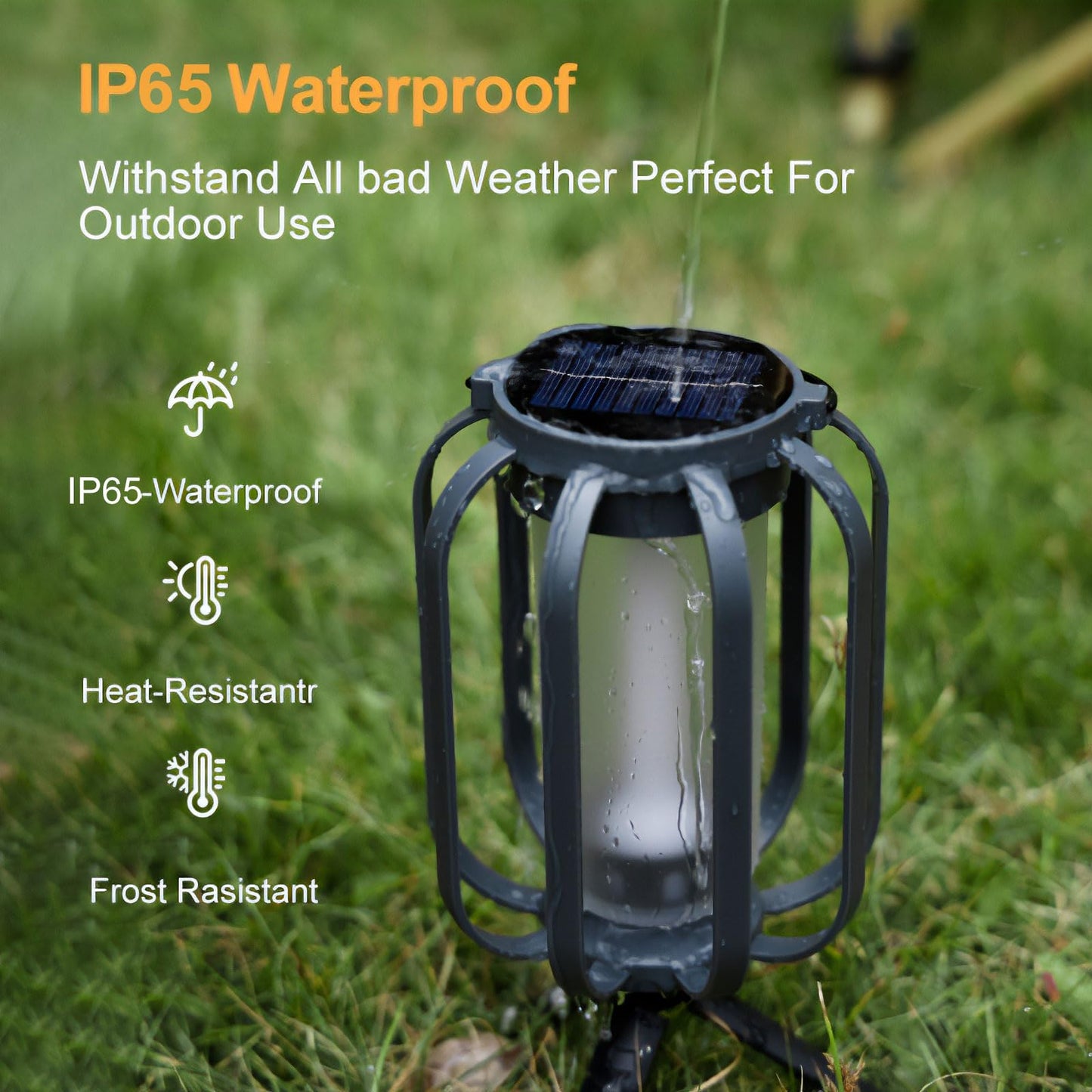 Solar Lanterns Outdoor Waterproof Garden Decor, Flickering Flame Hanging Solar Lights with Tripod Decoration Outside for Yard, Patio, Backyard, Garden, Ideal Gifts for Women Mom Grandma