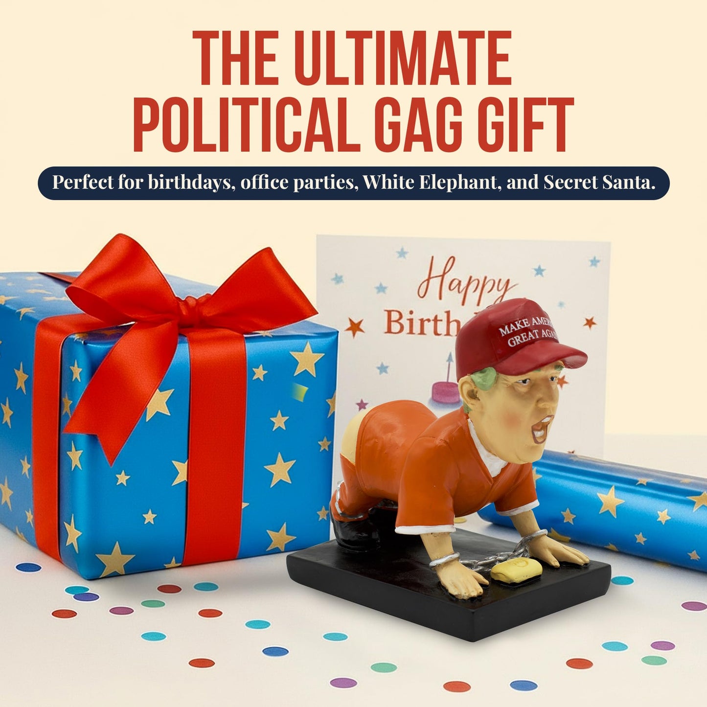 Political Satire Donald Trump Pen Holder - Donald Trump Merchandise. Funny Gifts for Men, White Elephant Gifts for Adults. Unique Gifts, Gag Gifts for Men, Mens Gifts.