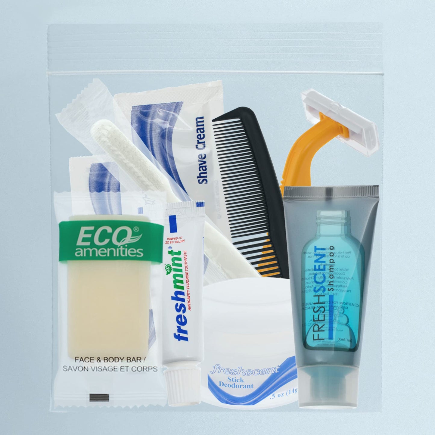 Moda West 24 Kits - Bulk Case of Wholesale Deluxe Toiletries Bathroom Essentials Men, Women, Travel, Charity, Homeless Shelters - 9 Piece Kit, Travel-Ready, Donation Ready, Essential Hygiene Products