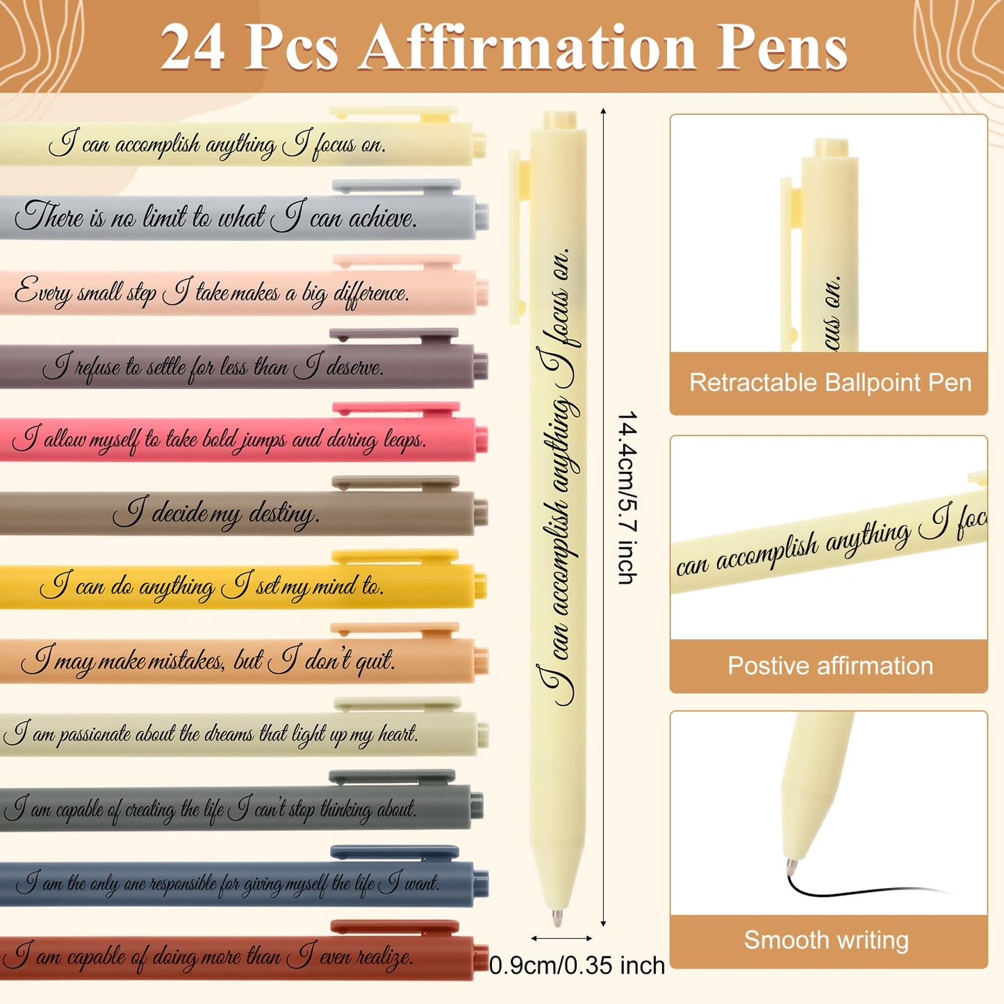 Kosiz 48 Pcs/24 Set Positive Affirmation Gifts Bulk for Women Gratitude Spiral Journals with Pens Motivational Notebooks Mothers Day Gifts for Mom Employee Coworker Teacher Nurse Volunteer (Soft)