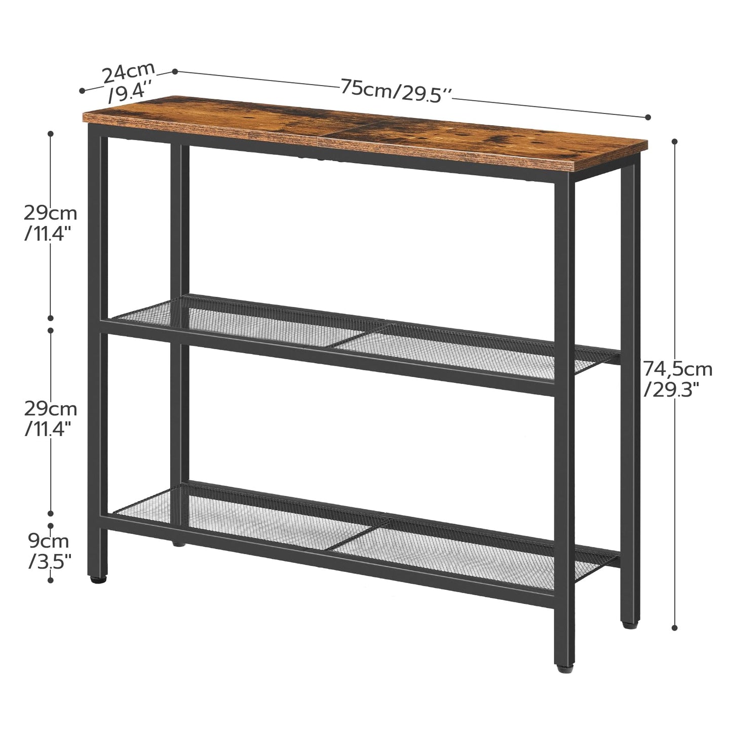 HOOBRO 29.5" Narrow Console Table and Small Round Side Table for Small Spaces Bundle, for Living Room Bedroom Kitchen, BF73XG01-BB167BZ01