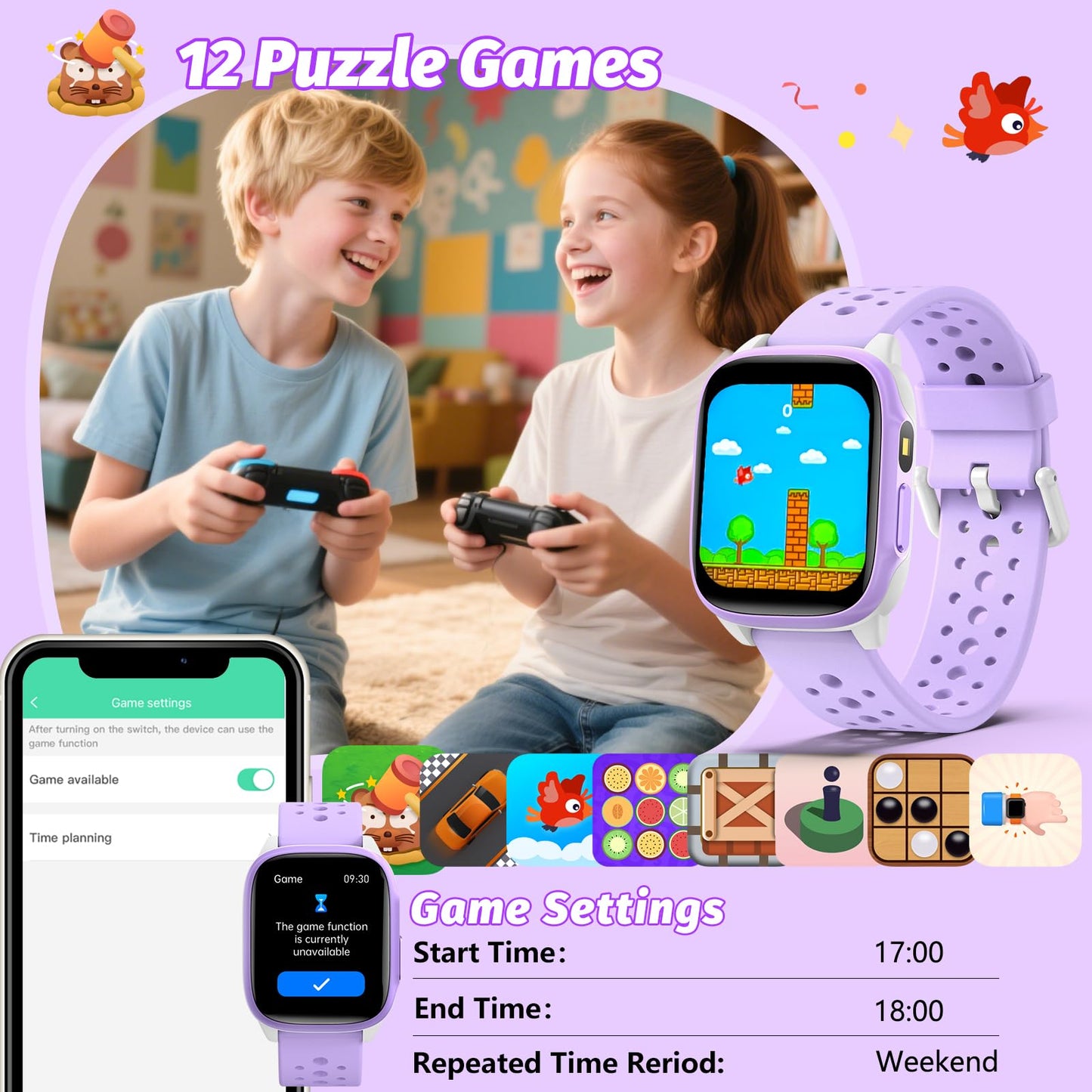 meoonley Kids Watch with 140 Sports Modes, 1.5" Kids Fitness Tracker, Girls Smart Watch, No APP/Phone Required, Sleep Monitor, Heart Rate, Puzzle Games, IP68 Waterproof,Gifts for Girls Teens Aged 6-15