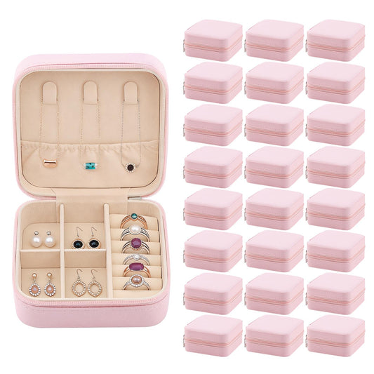 Easytle 24 Pcs Travel Jewelry Box Exquisite Travel Jewelry Case Portable Jewellery Storage Holder Organizer Box Small Jewelry Organizer for Rings Earrings Necklaces Pendants Bracelets Watches