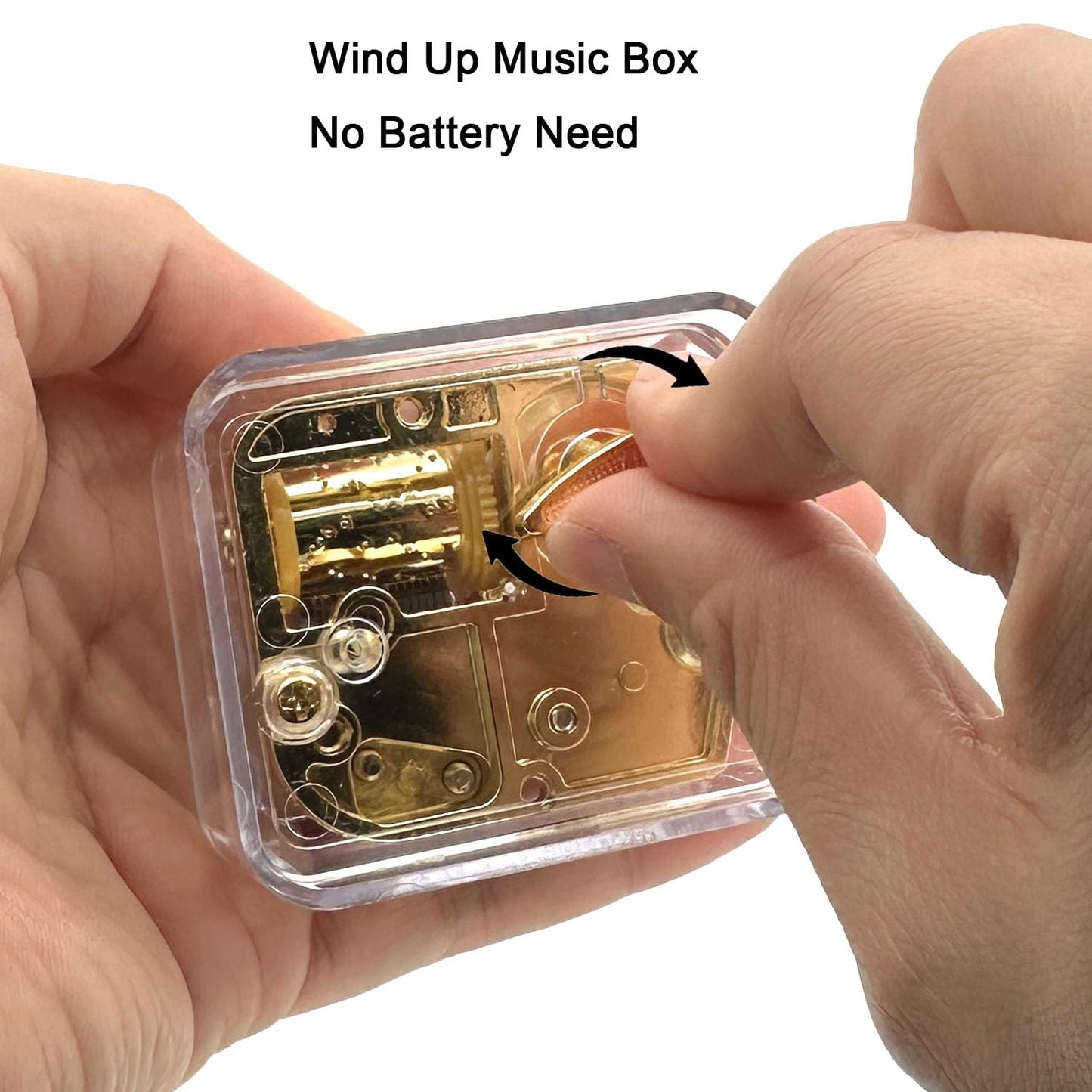 Pursuestar Greensleeves Wind Up Music Box, Clear Gold Musical Box for Mom/Dad/Daughter/Son - Unique Best Gifts for Birthday Christmas Wedding Mother's Day