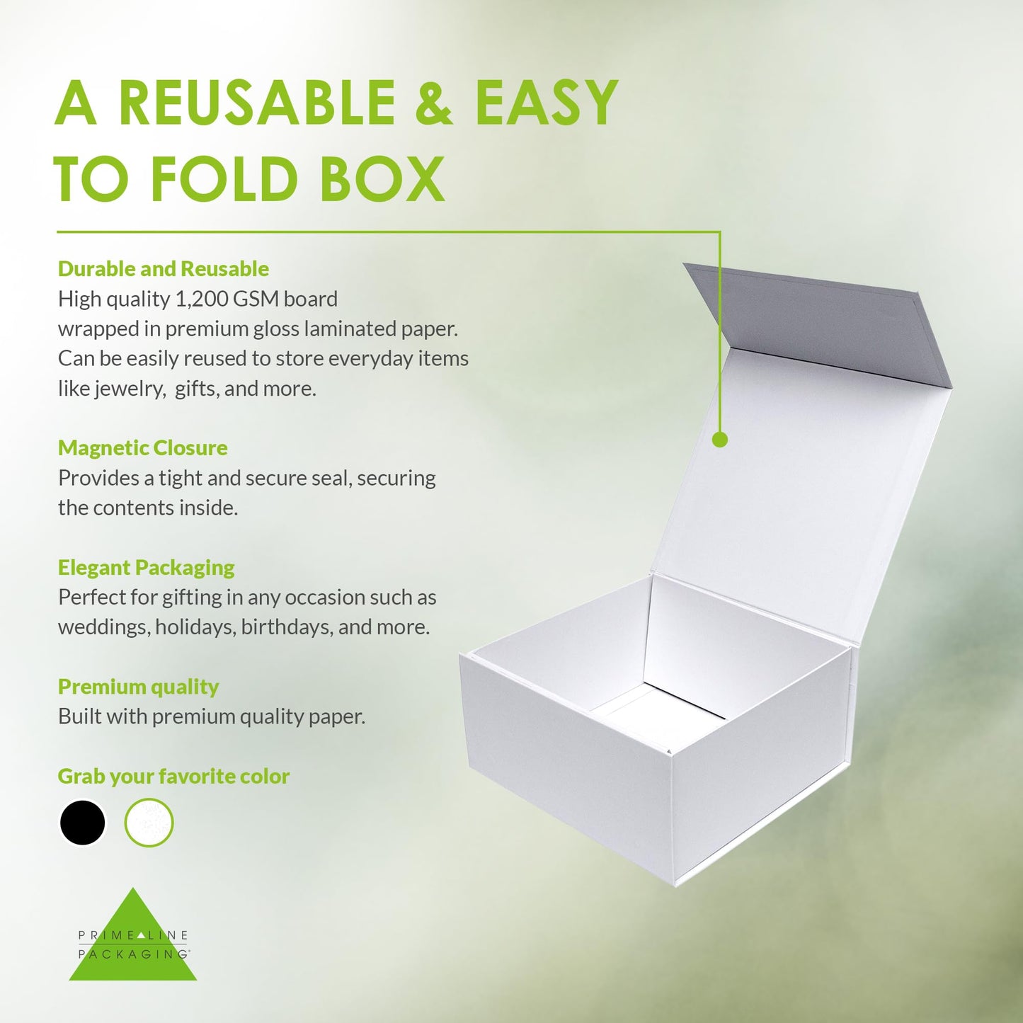 Prime Line Packaging Christmas Gift Boxes, Collapsible Holiday Gift Box Medium with Magnetic Lid for Holidays, Birthdays, Weddings, All Occasions, Bulk, 10x10x5, 15 Pack