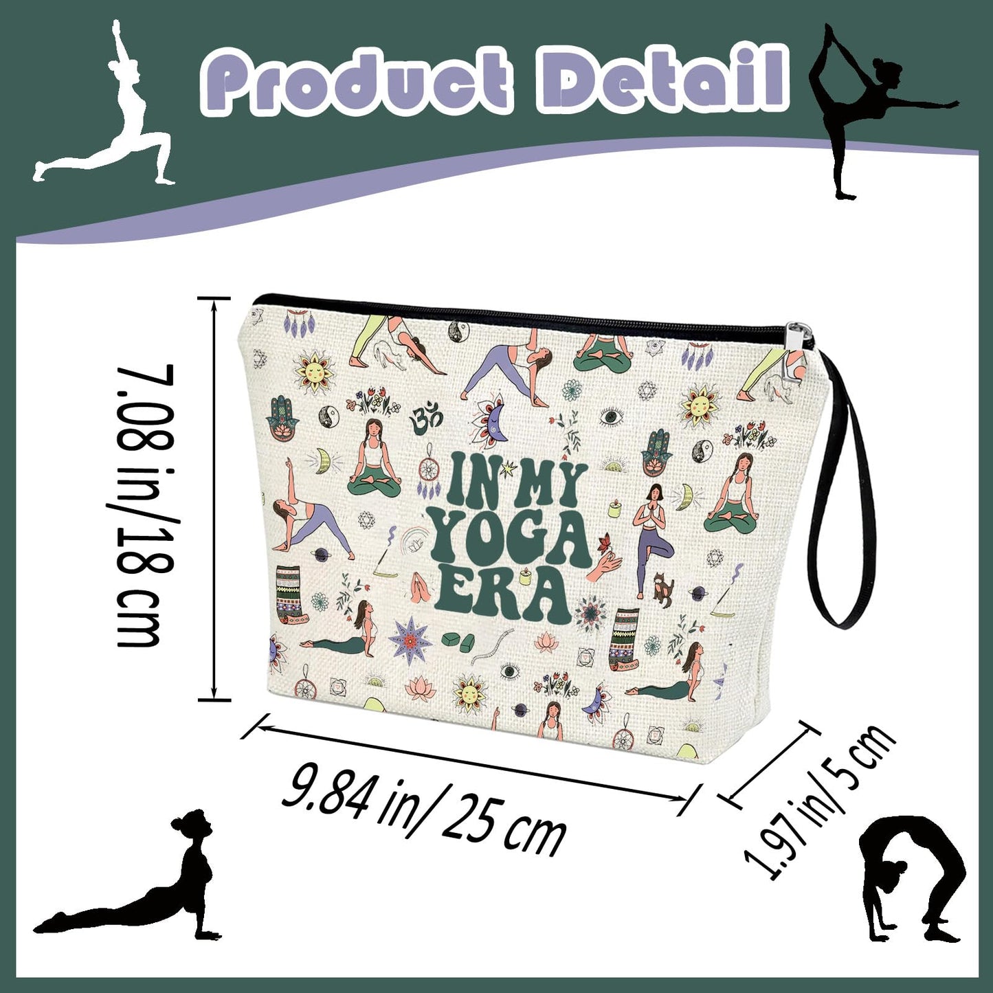 APAKUTA Yoga Gifts for Women Funny IN MY YOGA ERA Zipper Bag, Gift for Yoga Lovers Yoga Stuff Makeup Bag Meditation Birthday Christmas Gifts for Sister Friends Yoga Instructor
