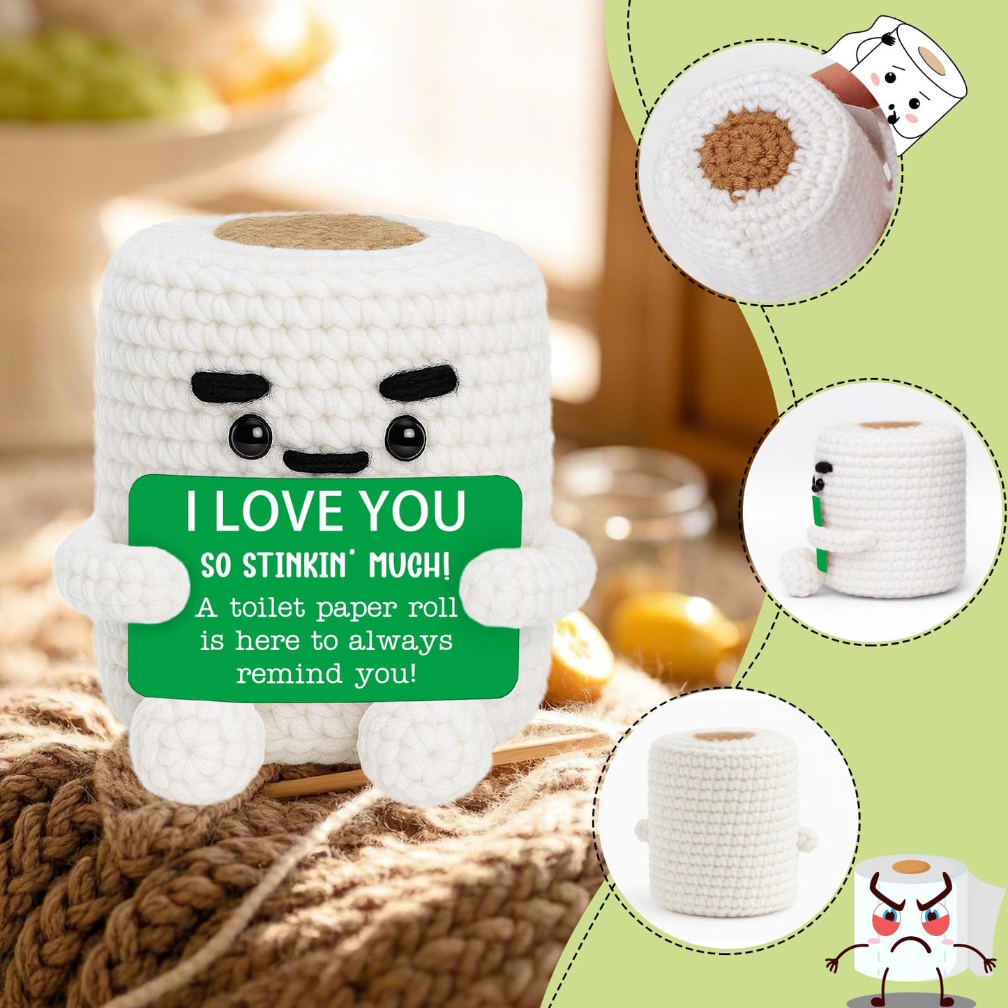 Anniversary Birthday I Love You Gifts for Him Her Girlfriend Boyfriend Men Husband Easter Baskets for Wife Women, Gag Funny Mothers Day Valentines Christmas Handmade Crochet Couples Fiance Gift
