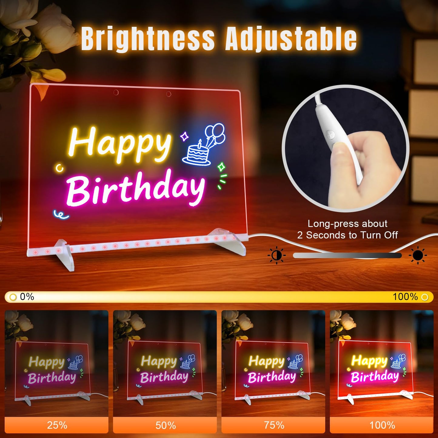 13.7" X10" Led Drawing Board for Kids with 13 Light Effects, Doodle Glow Drawing Board for Kids Gifts 8-12, Light Up Drawing Tablet Toy for Girls//Boys/Teens, Birthday Christmas Gift Ideas