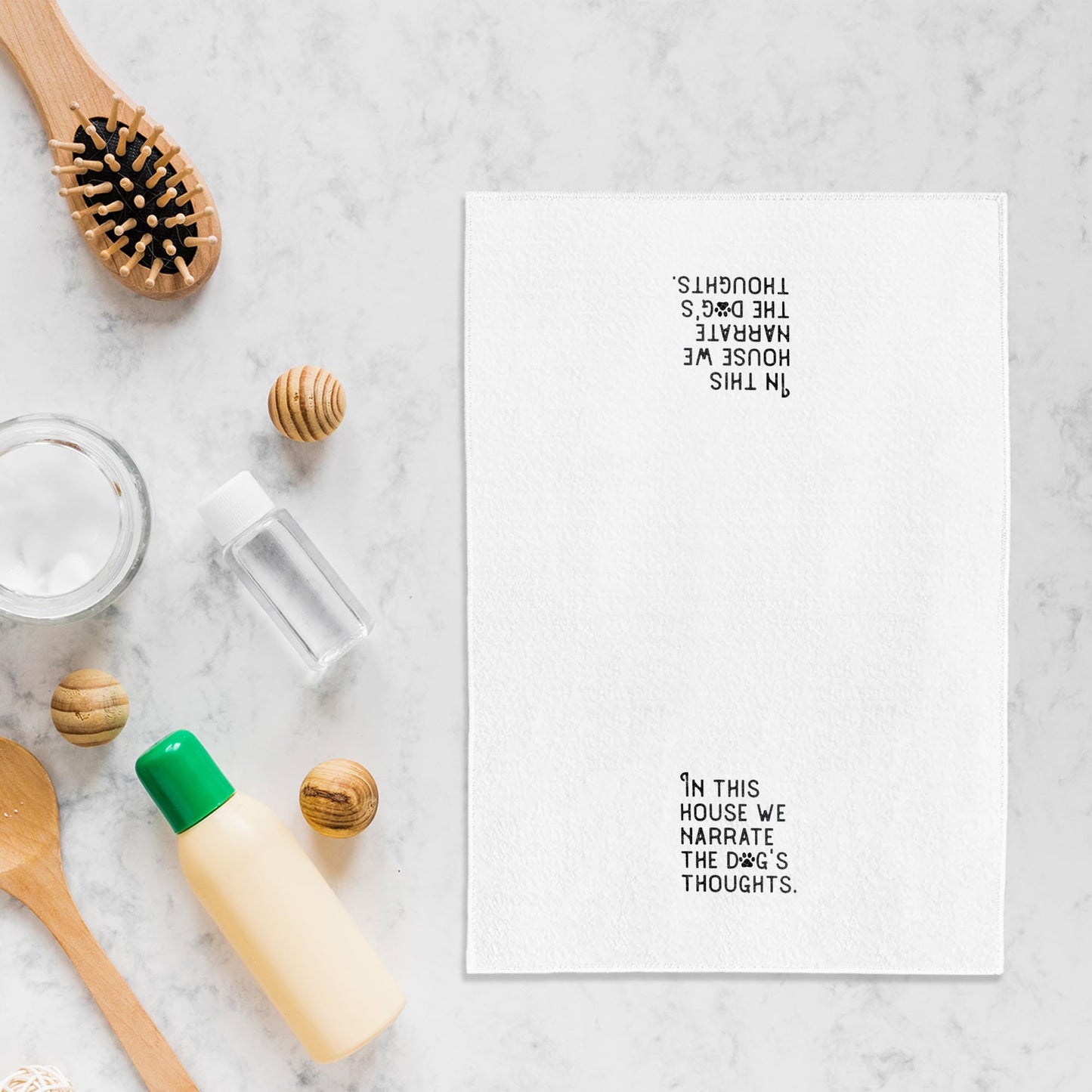 WFSM Dog Gifts Kitchen Towels - in This House We Narrate The Dogs Thoughts, Dog Decor Kitchen Towels, Dog Hand Towels, Dog Dish Towels for Kitchen, Gifts for Dog Lovers, 16×24 Inches