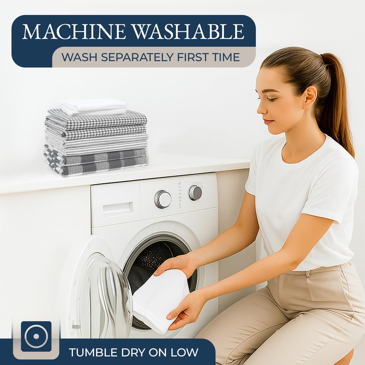 LANE LINEN Kitchen Towels and Oven Mitt Set 20 Pc - Lint Free Cotton Dish Towels for Kitchen Drying, Cozy Terry Dish Rags, Flour Sack Towels for Sourdough Bread Proofing & Quilted Pot Holders - Grey
