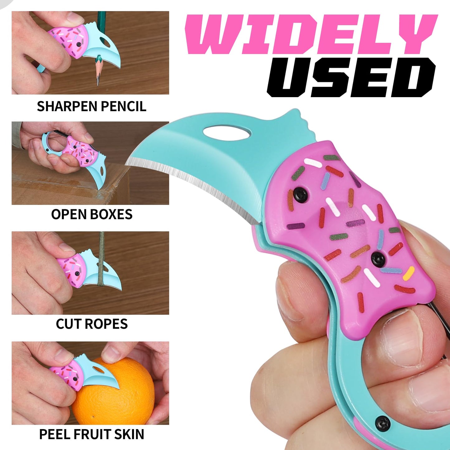 ZAVIT Small Pocket Knife for Women, EDC Box Cutter Gadgets, Gifts for Women Wife Sister, Gifts ldea for Camping Fishing Hiking, Christmas Birthday Gift, Everyday Carry Knife
